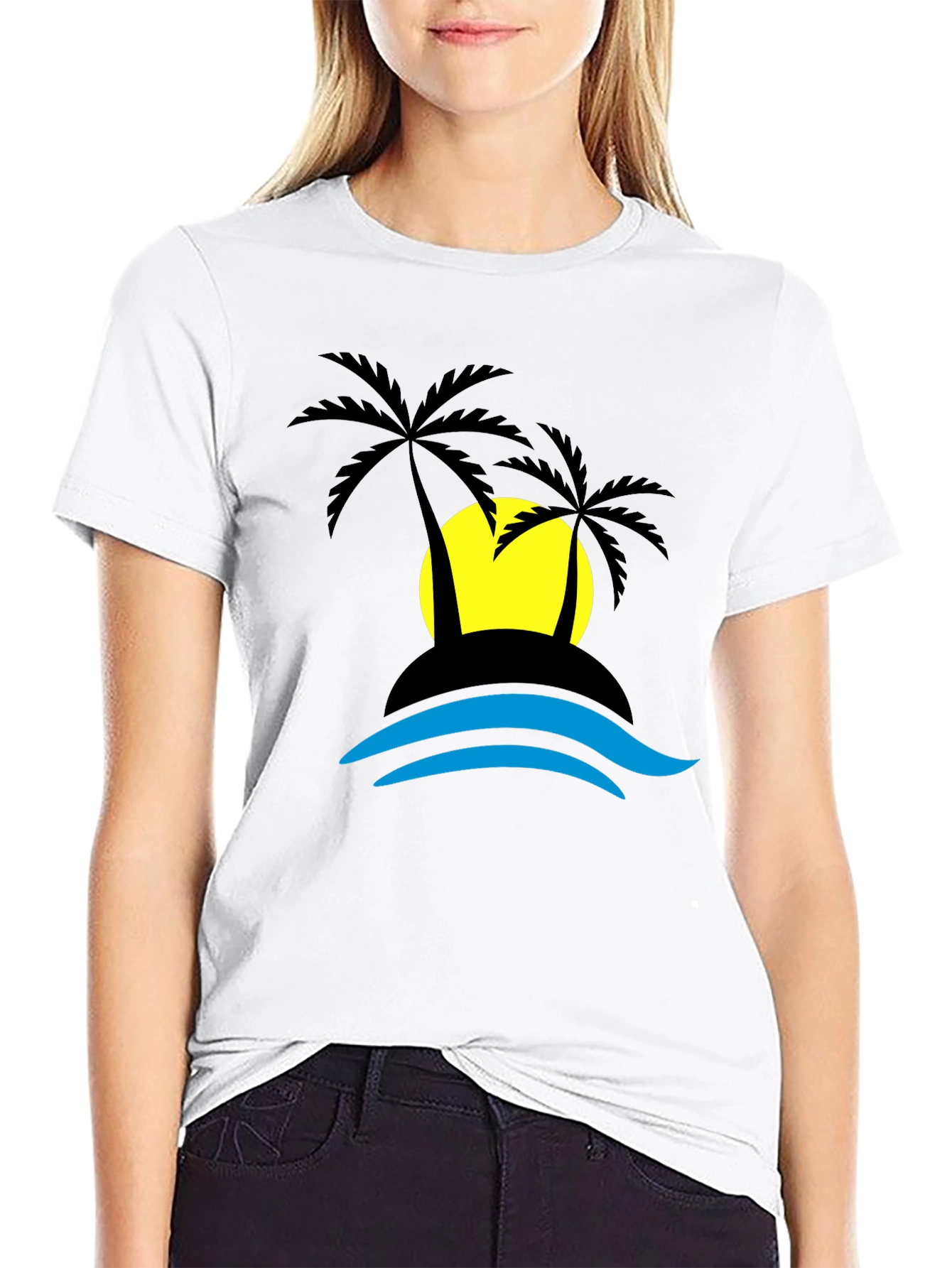 Tropical Island T-Shirt - Black Graphic Tee