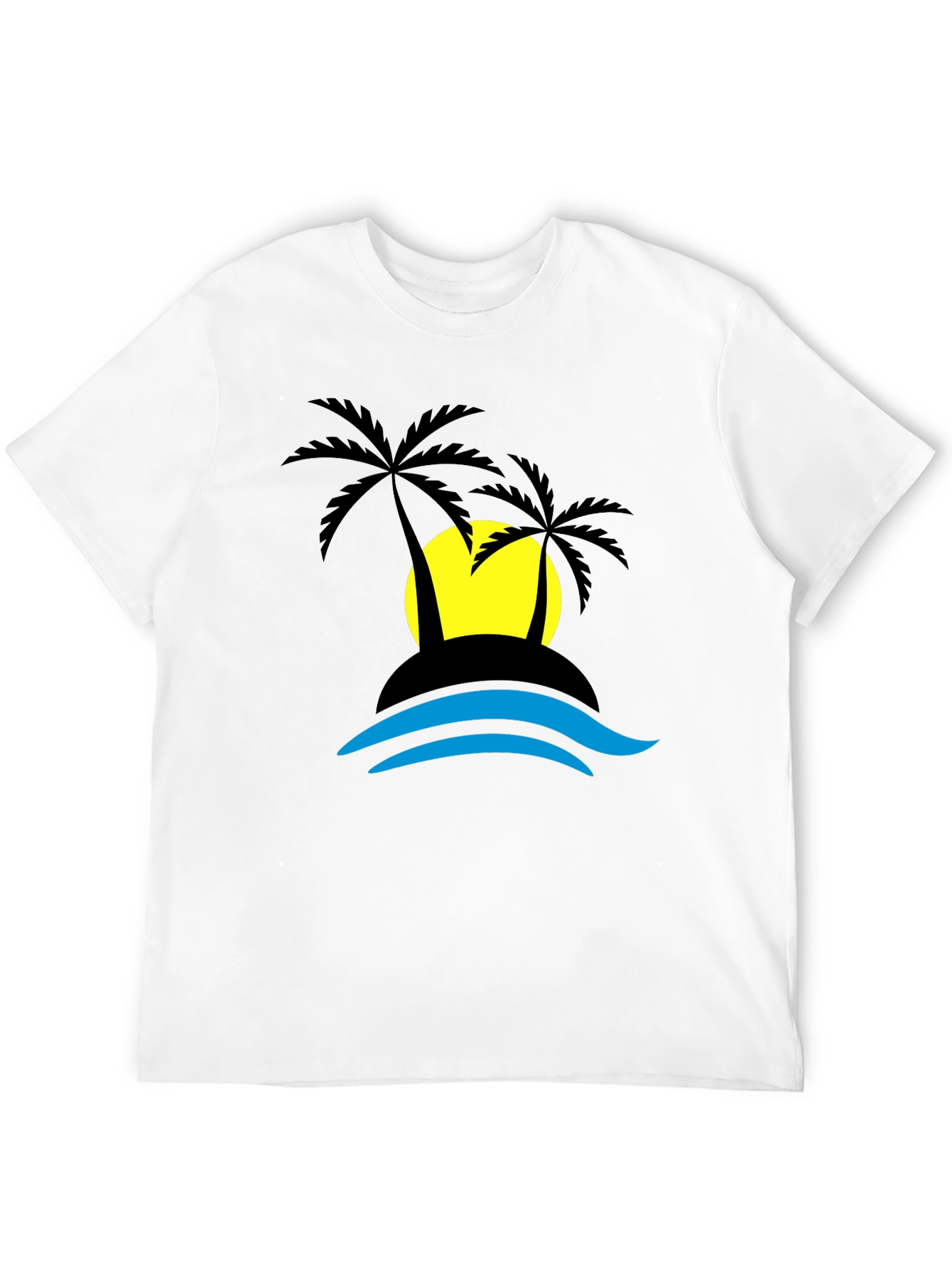 Tropical Island T-Shirt - Black Graphic Tee
