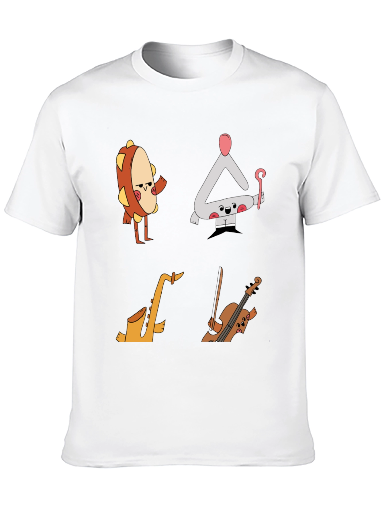 Musical Instrument Cartoon T-Shirt - Black