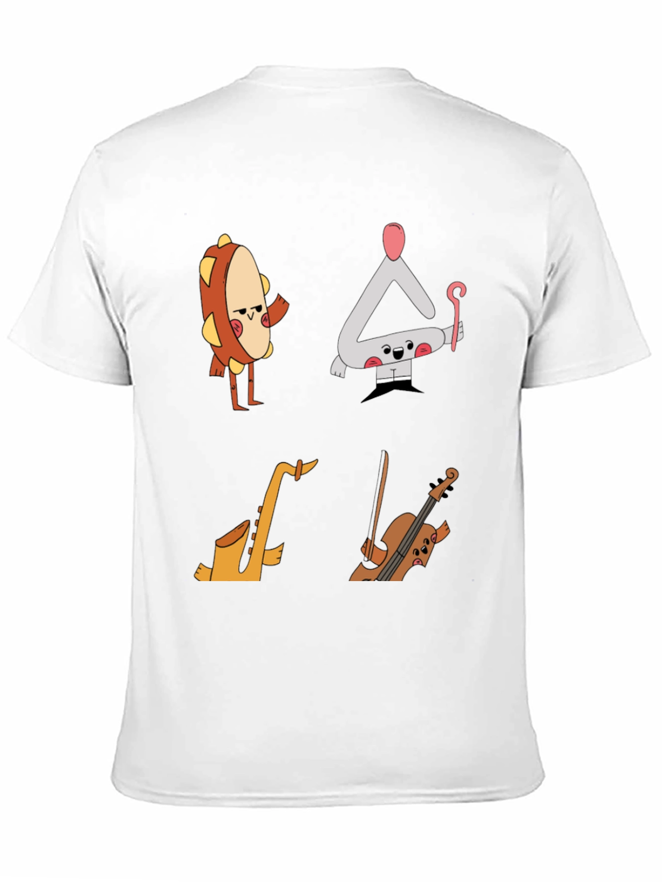 Musical Instrument Cartoon T-Shirt - Black