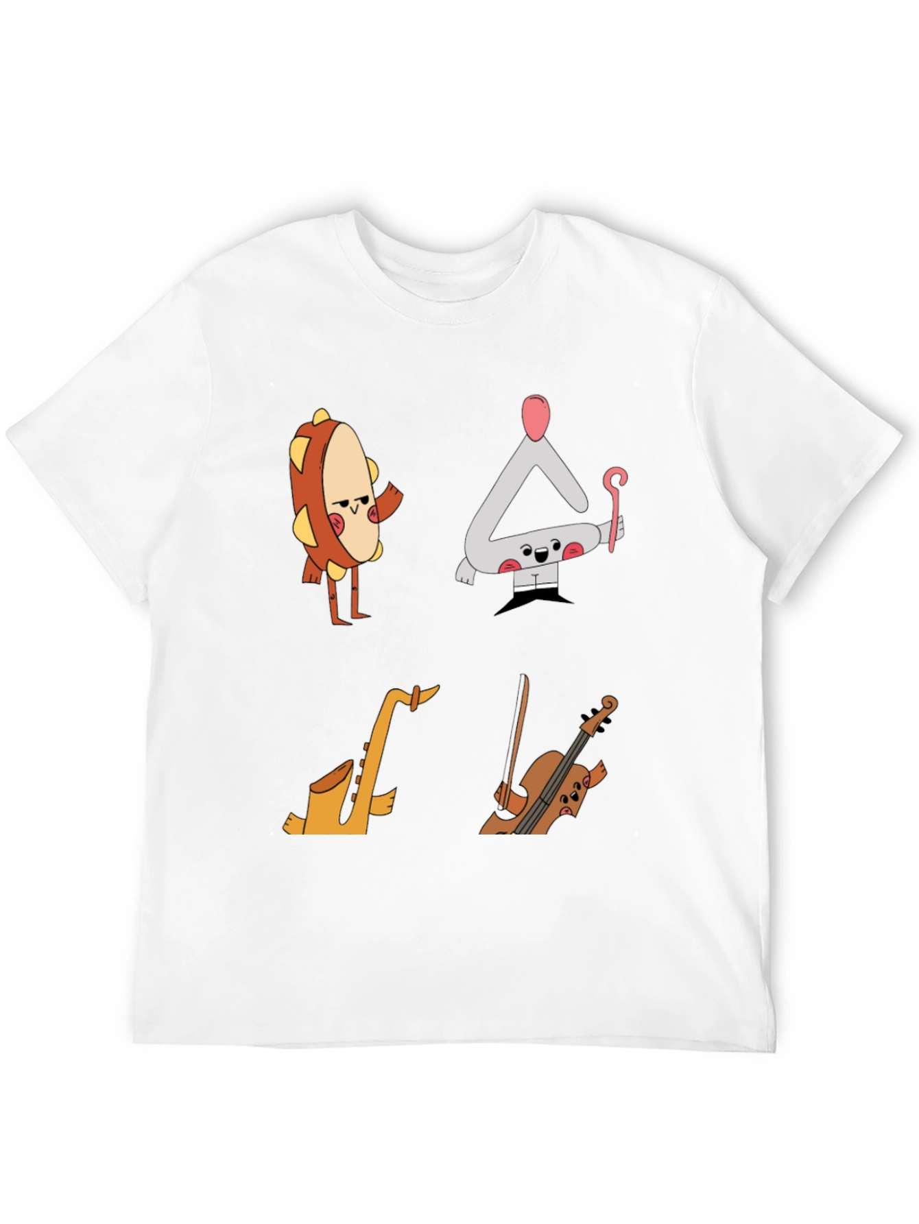 Musical Instrument Cartoon T-Shirt - Black
