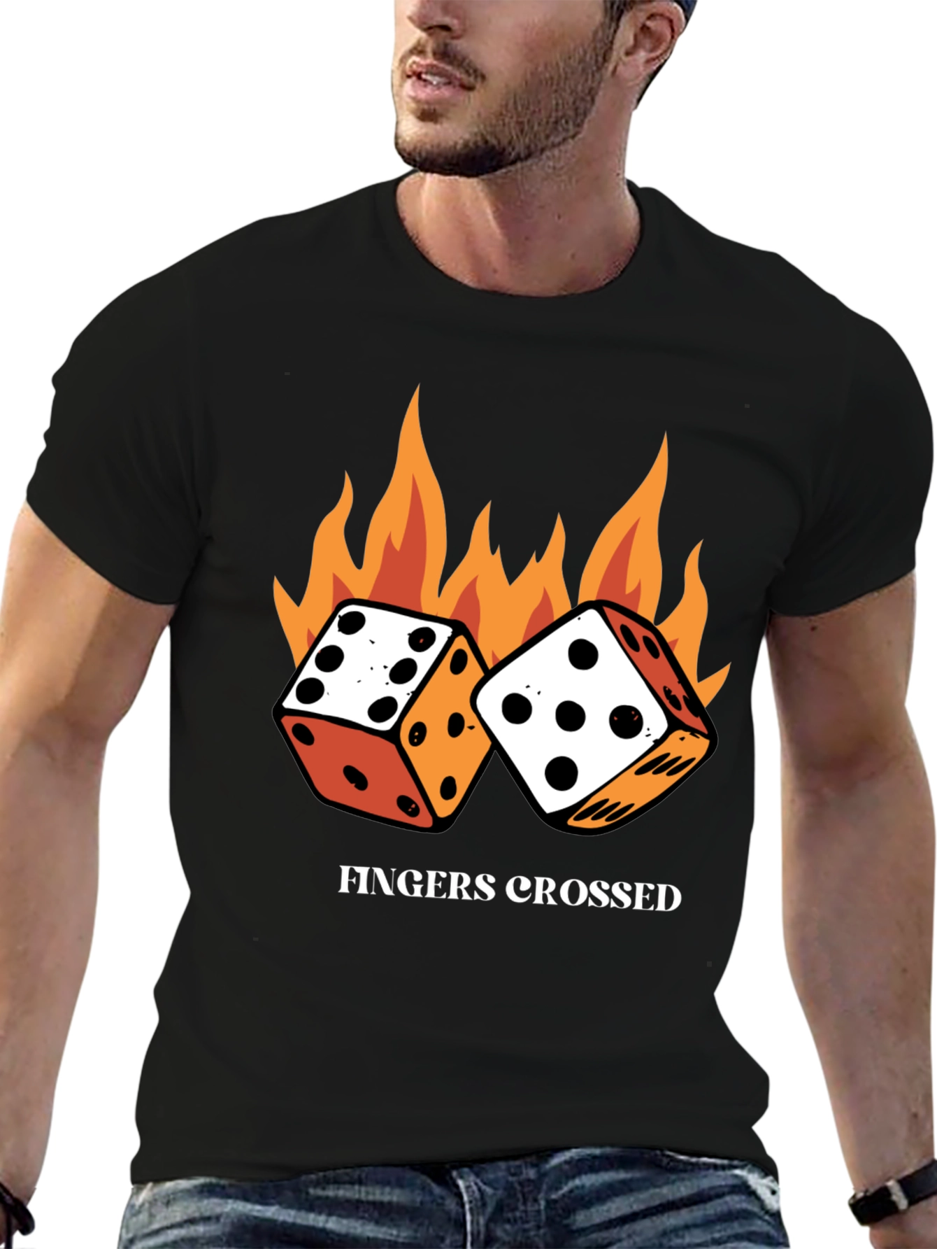 Fingers Crossed Dice T-Shirt