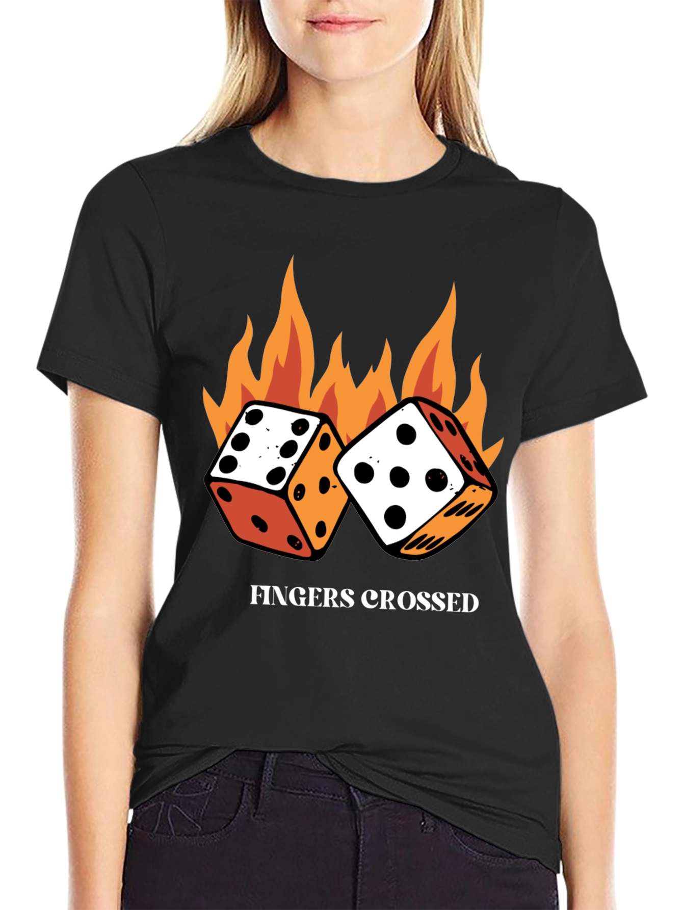 Fingers Crossed Dice T-Shirt