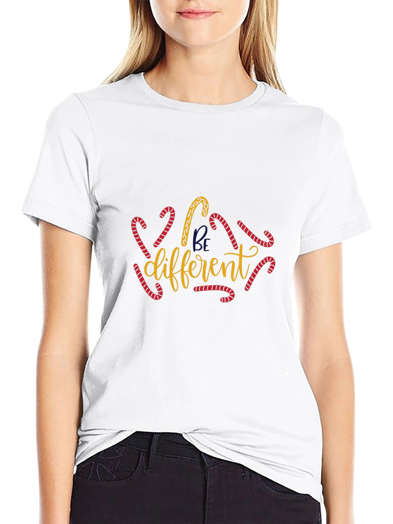 Be Different Christmas Candy Cane Graphic Tee