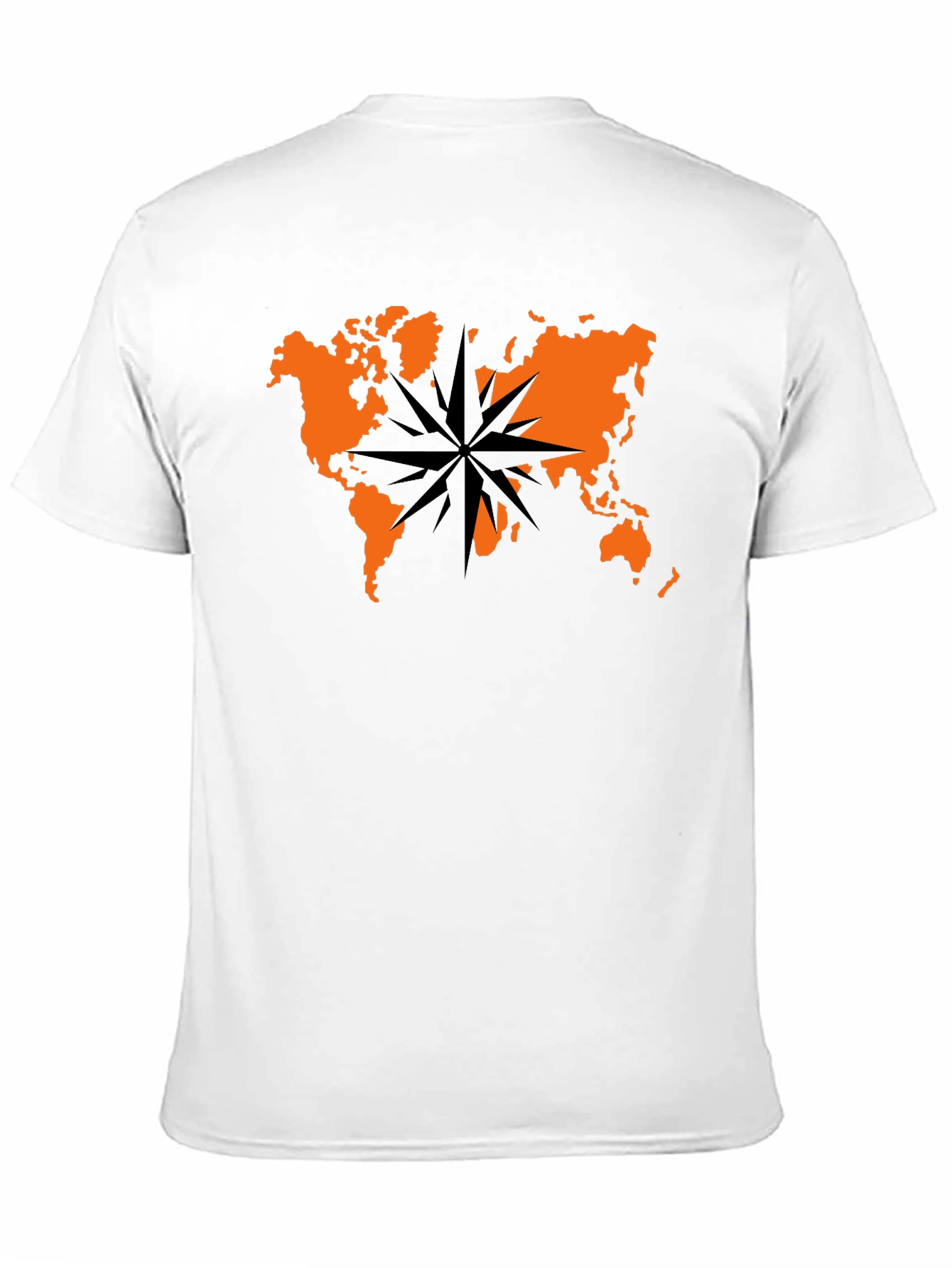 World Map Compass Graphic Tee - Black