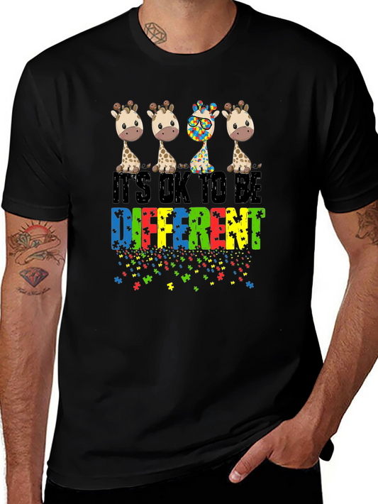 Autism Awareness Giraffe T-Shirt - Be Different