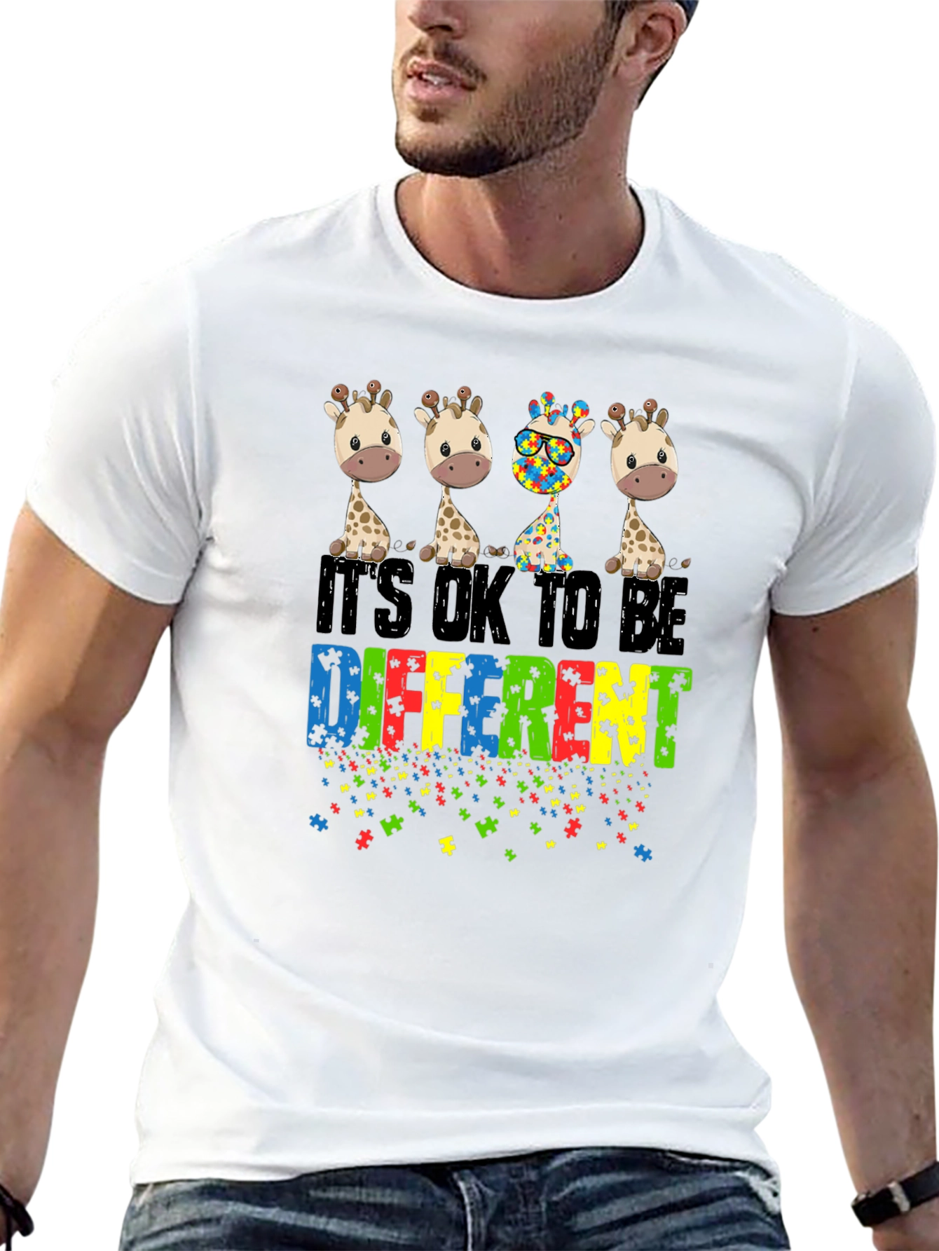 Autism Awareness Giraffe T-Shirt - Be Different