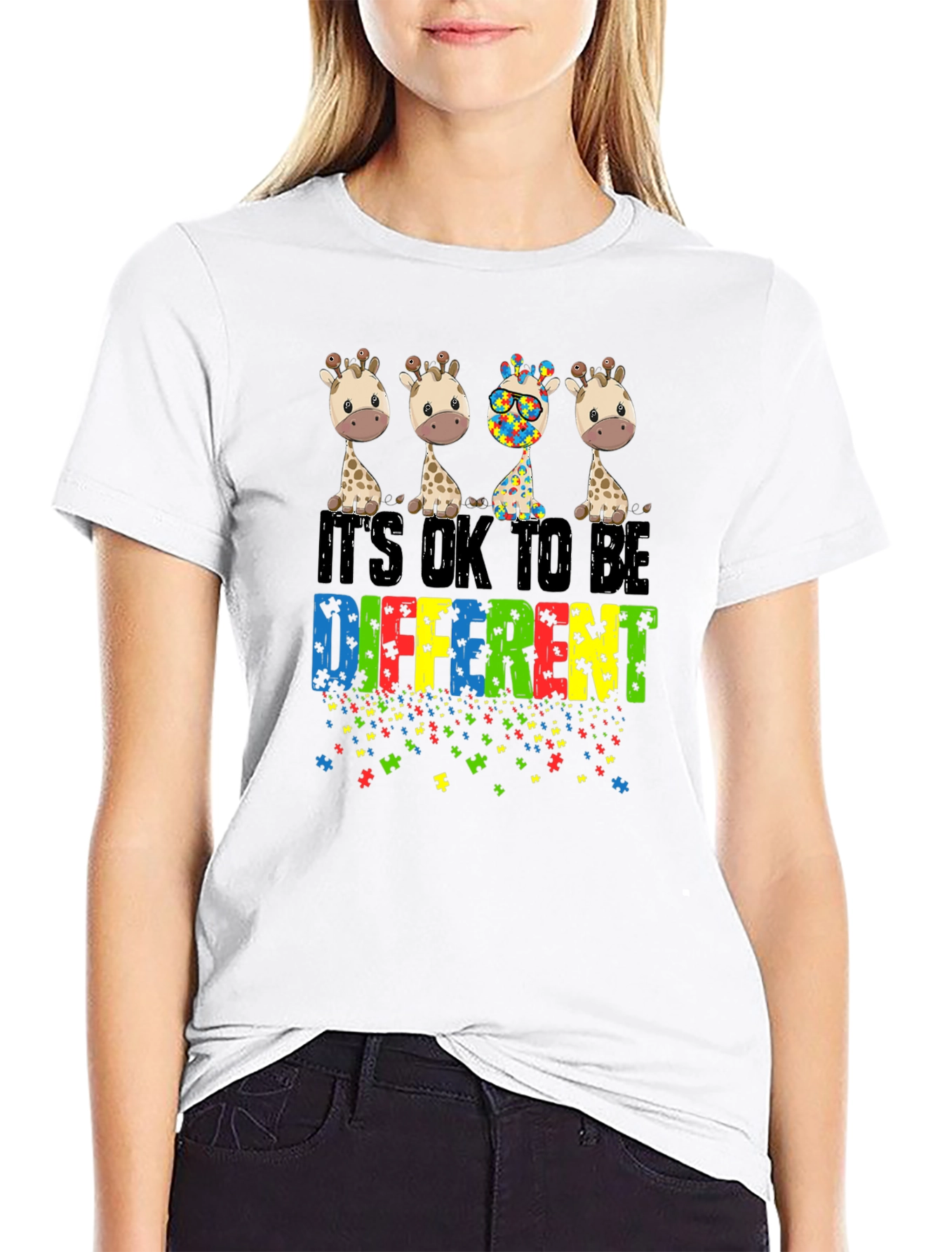 Autism Awareness Giraffe T-Shirt - Be Different