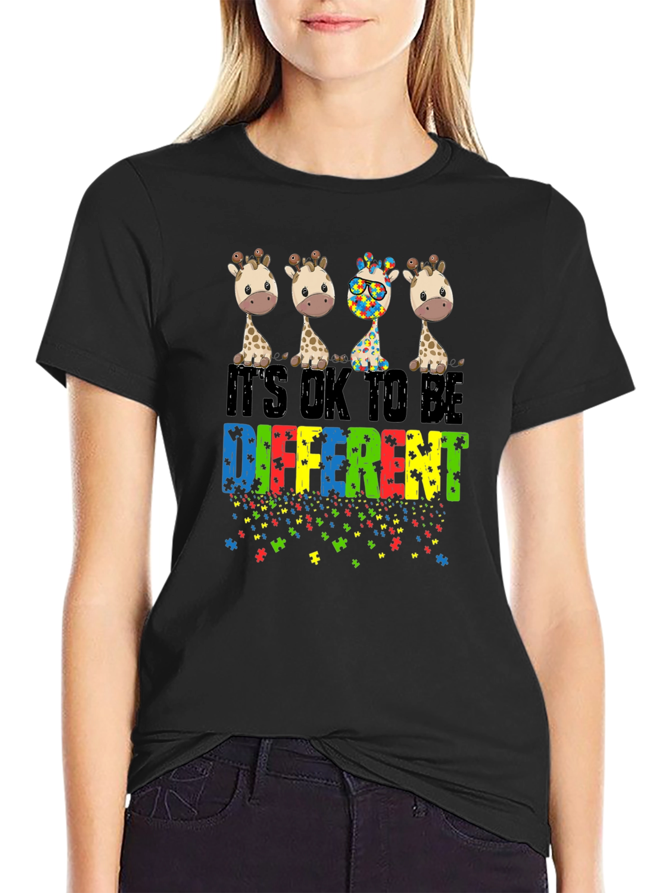 Autism Awareness Giraffe T-Shirt - Be Different