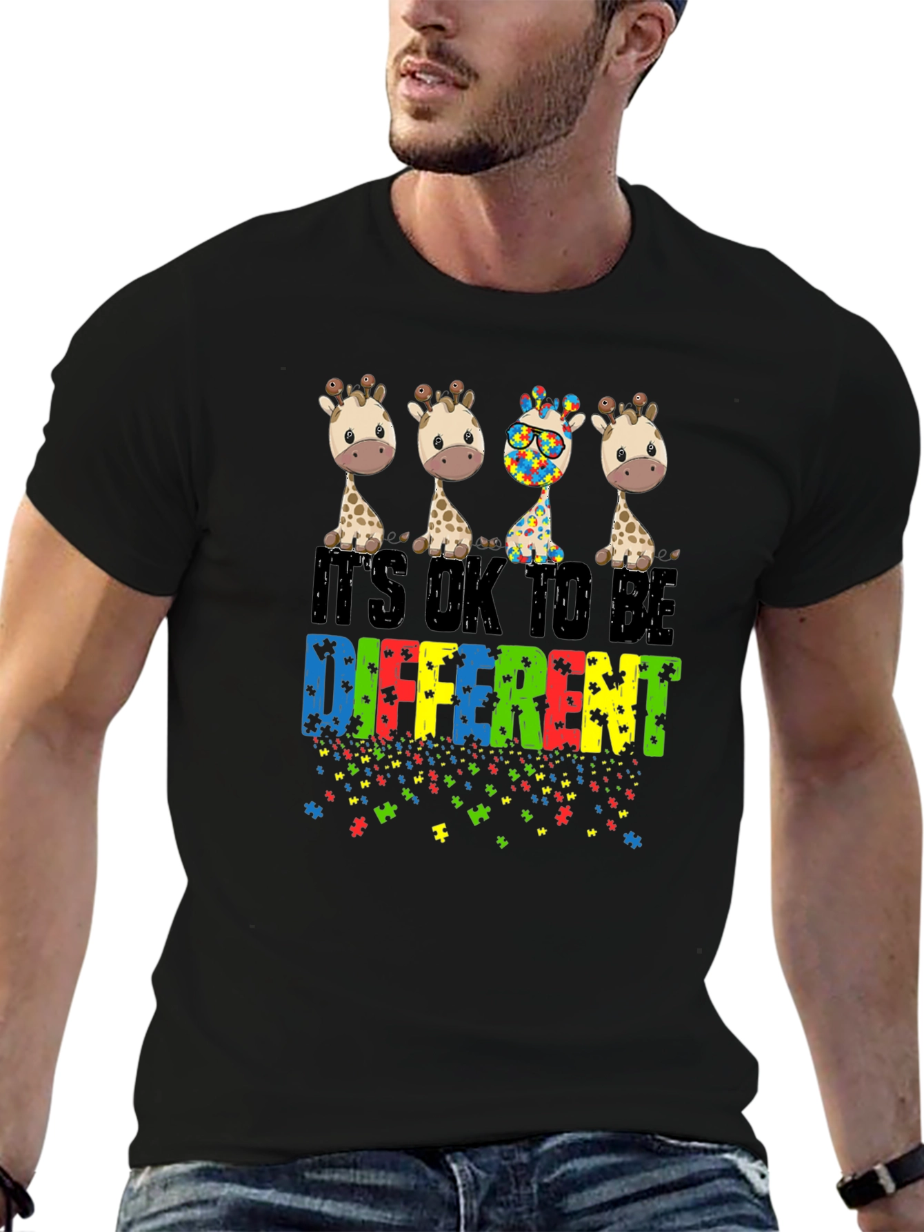 Autism Awareness Giraffe T-Shirt - Be Different
