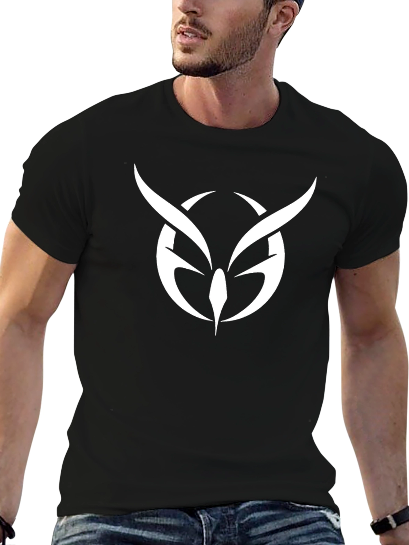 Owl Logo Black T-Shirt - Unique Graphic Tee