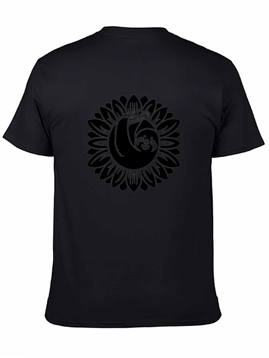 Sloth Sunflower Graphic Tee - Relaxed Fit Cotton T-Shirt