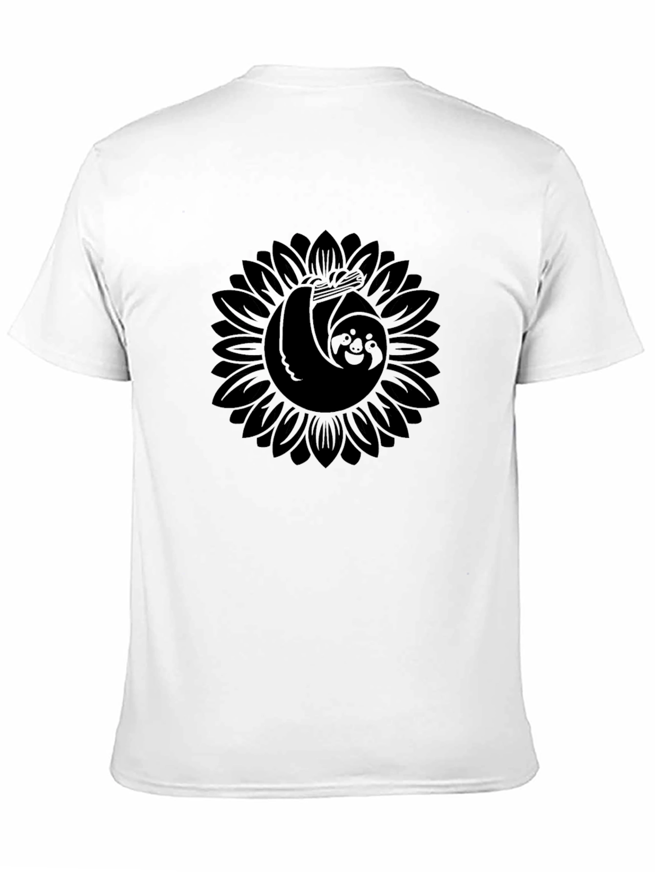 Sloth Sunflower Graphic Tee - Relaxed Fit Cotton T-Shirt