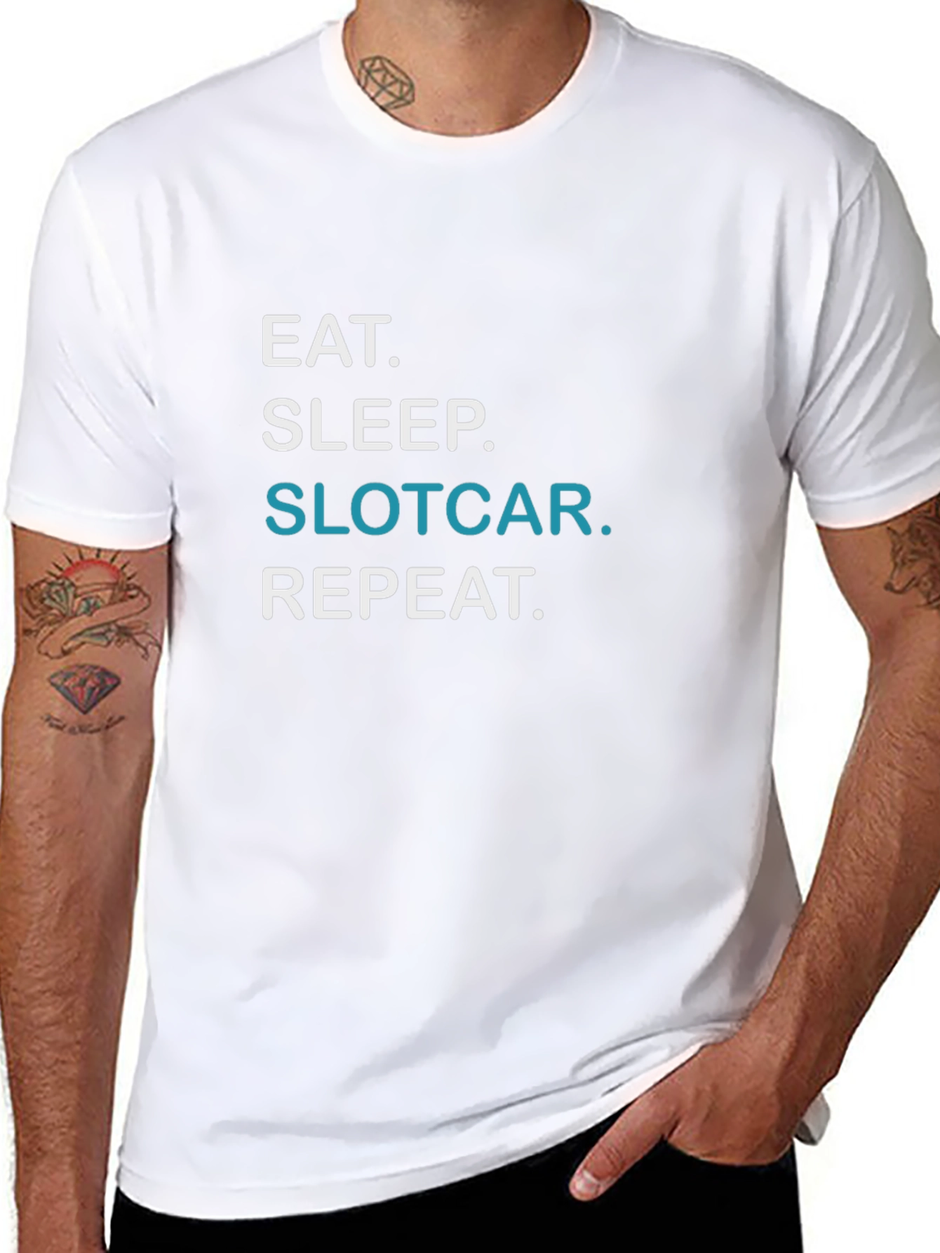 Eat Sleep Slotcar Repeat Black T-Shirt