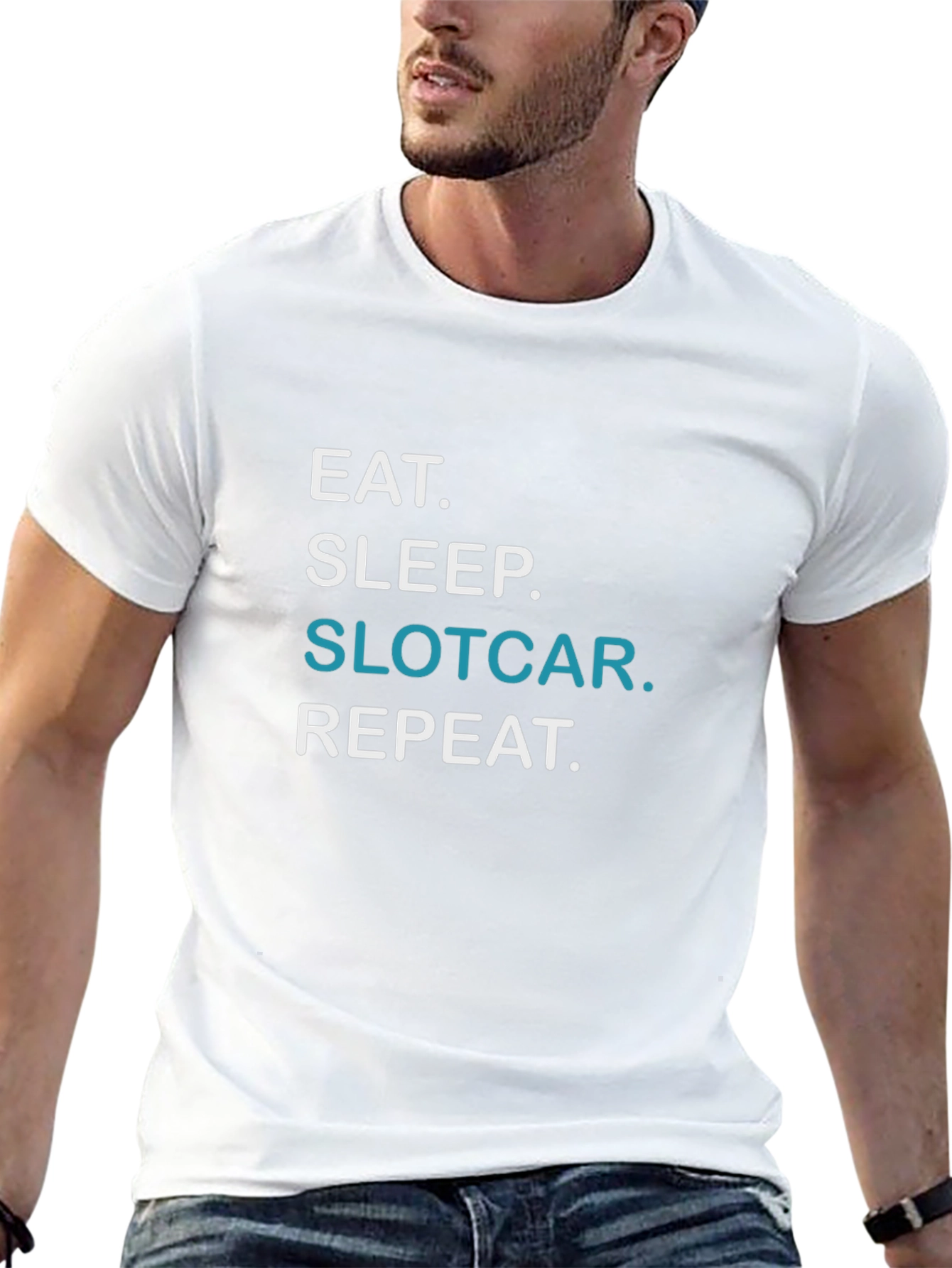 Eat Sleep Slotcar Repeat Black T-Shirt