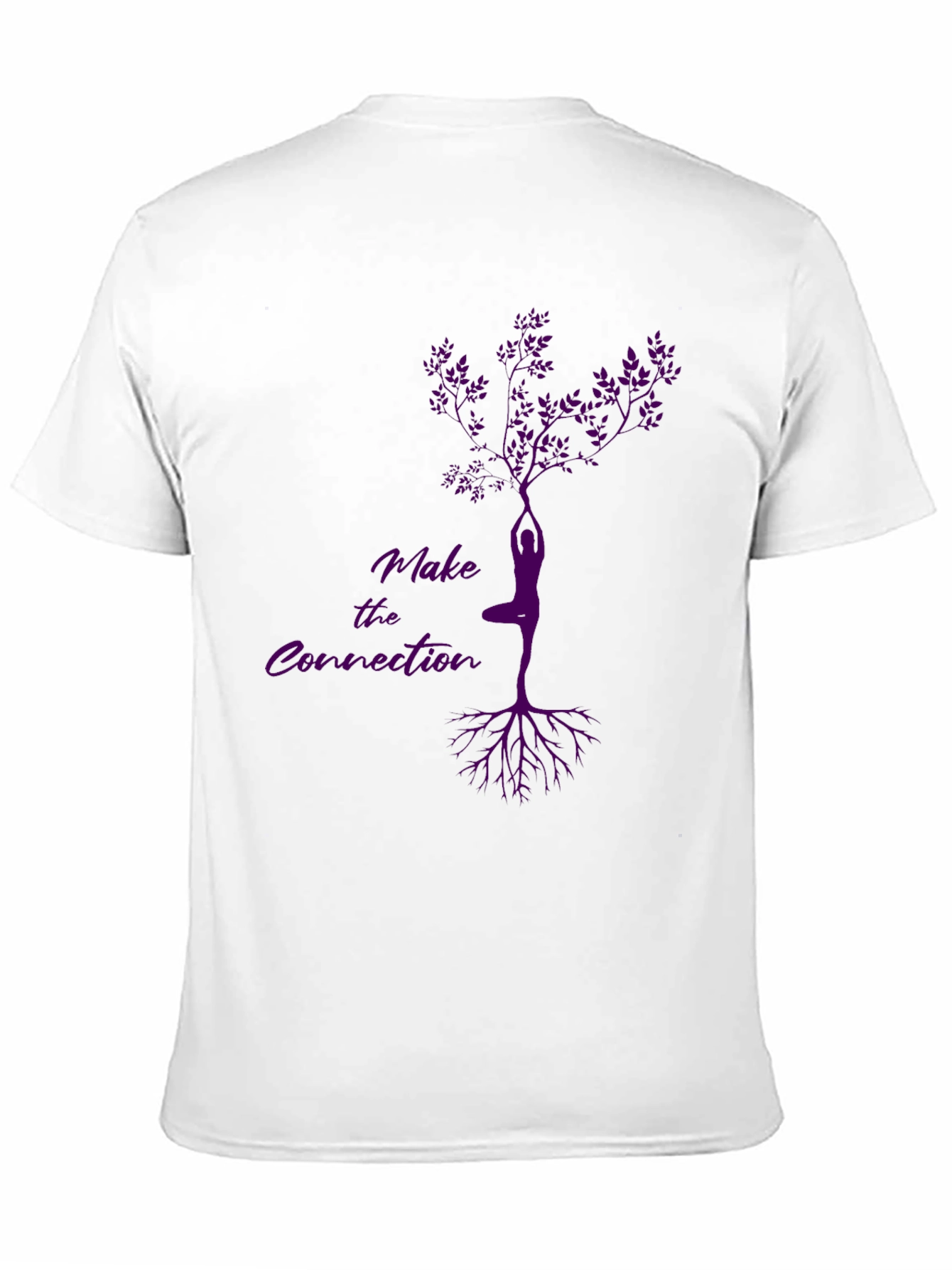 Make the Connection Tree Pose Yoga Black T-Shirt