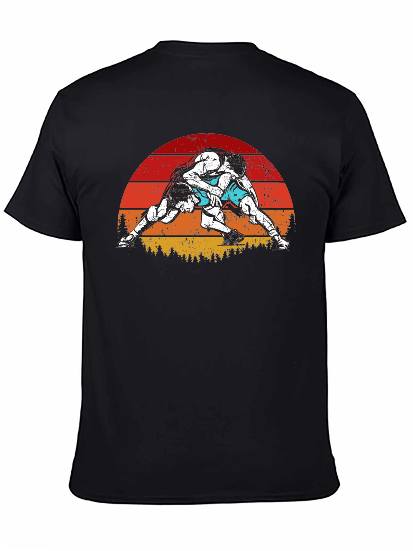 Wrestling Sunset Graphic T-Shirt