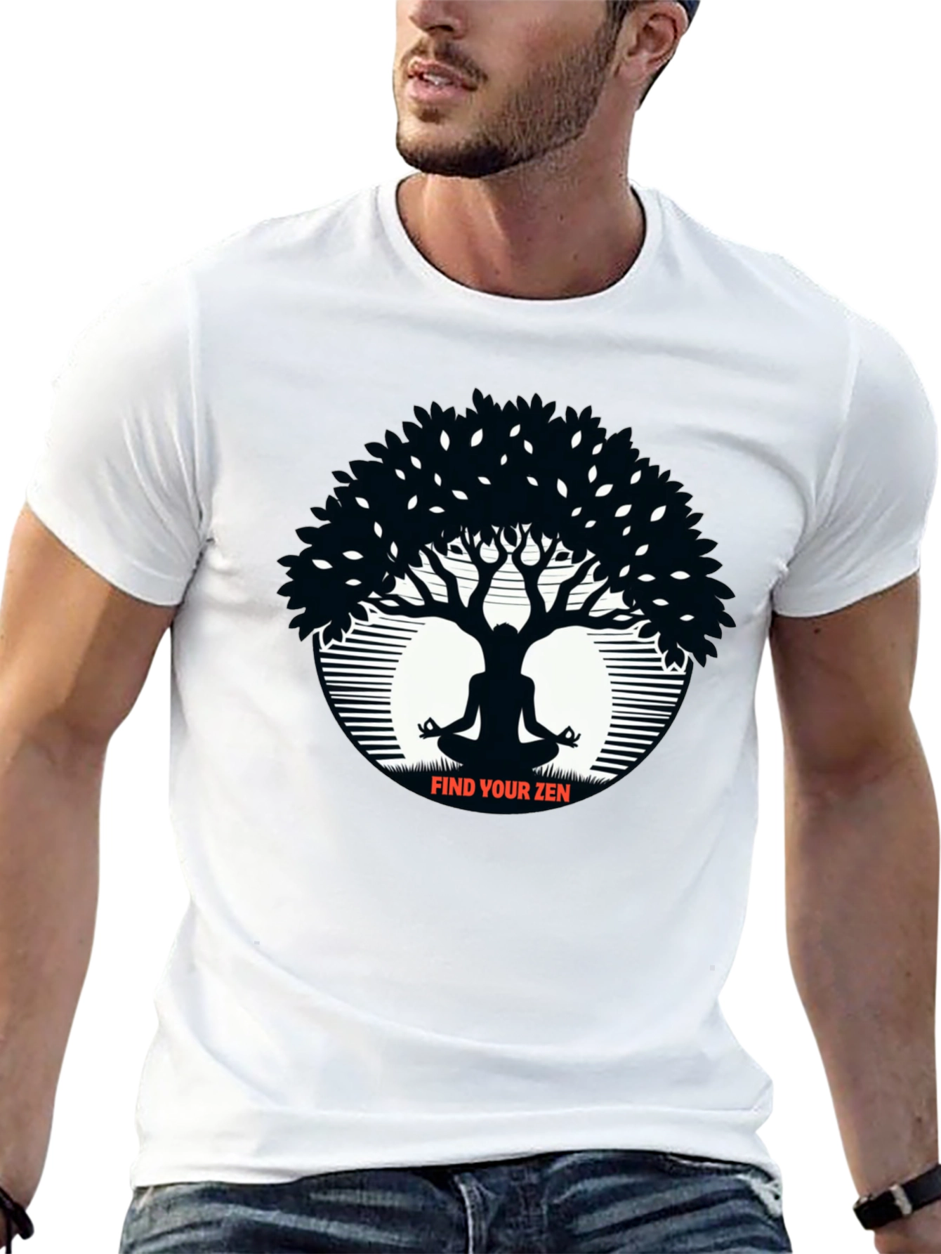 Zen Tree Black T-Shirt Meditation Tee