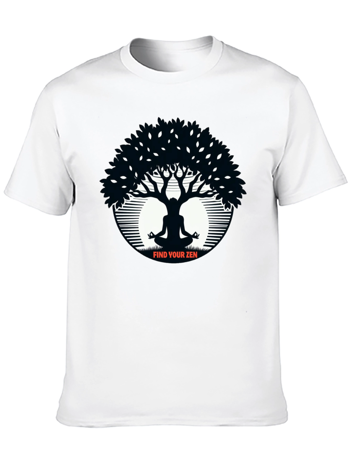 Zen Tree Black T-Shirt Meditation Tee