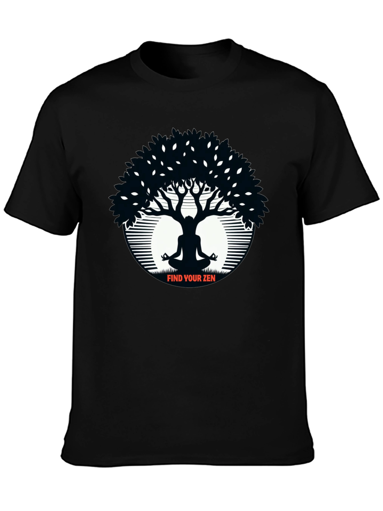 Zen Tree Black T-Shirt Meditation Tee