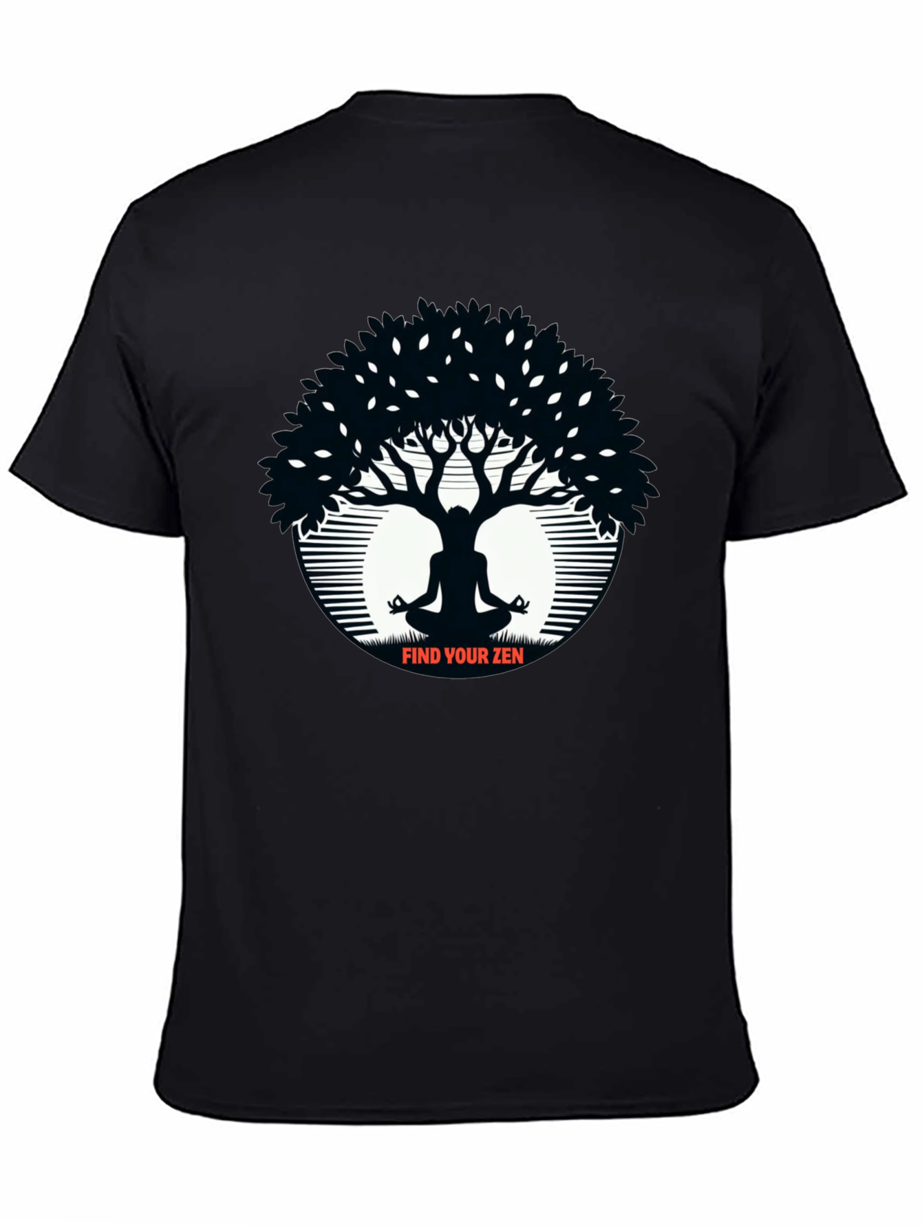 Zen Tree Black T-Shirt Meditation Tee