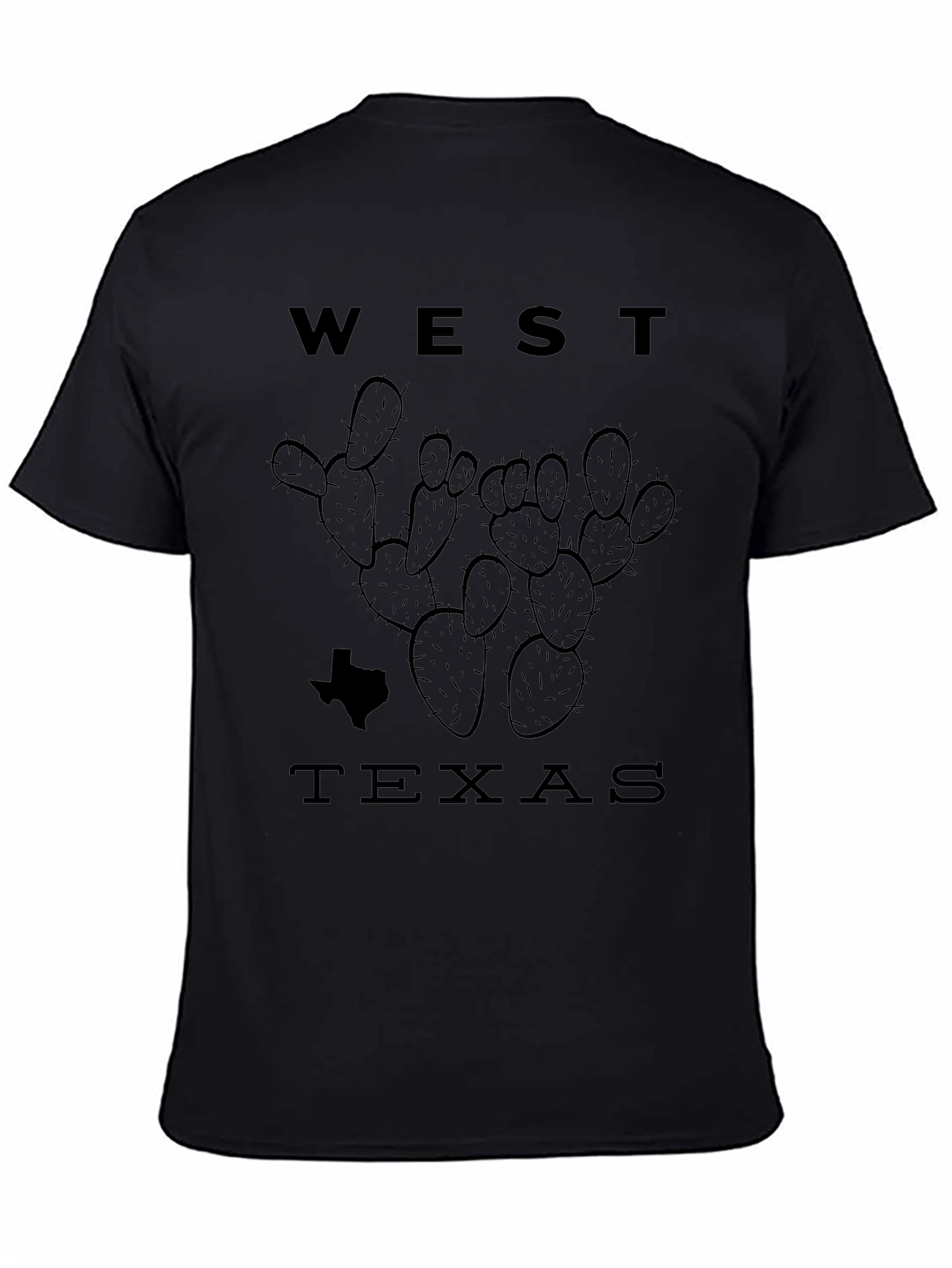 West Texas Cactus Graphic T-Shirt - Black