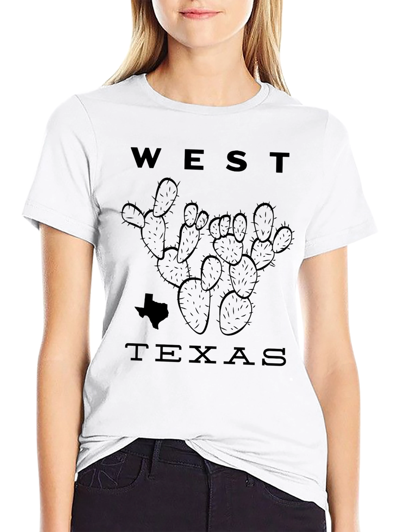 West Texas Cactus Graphic T-Shirt - Black