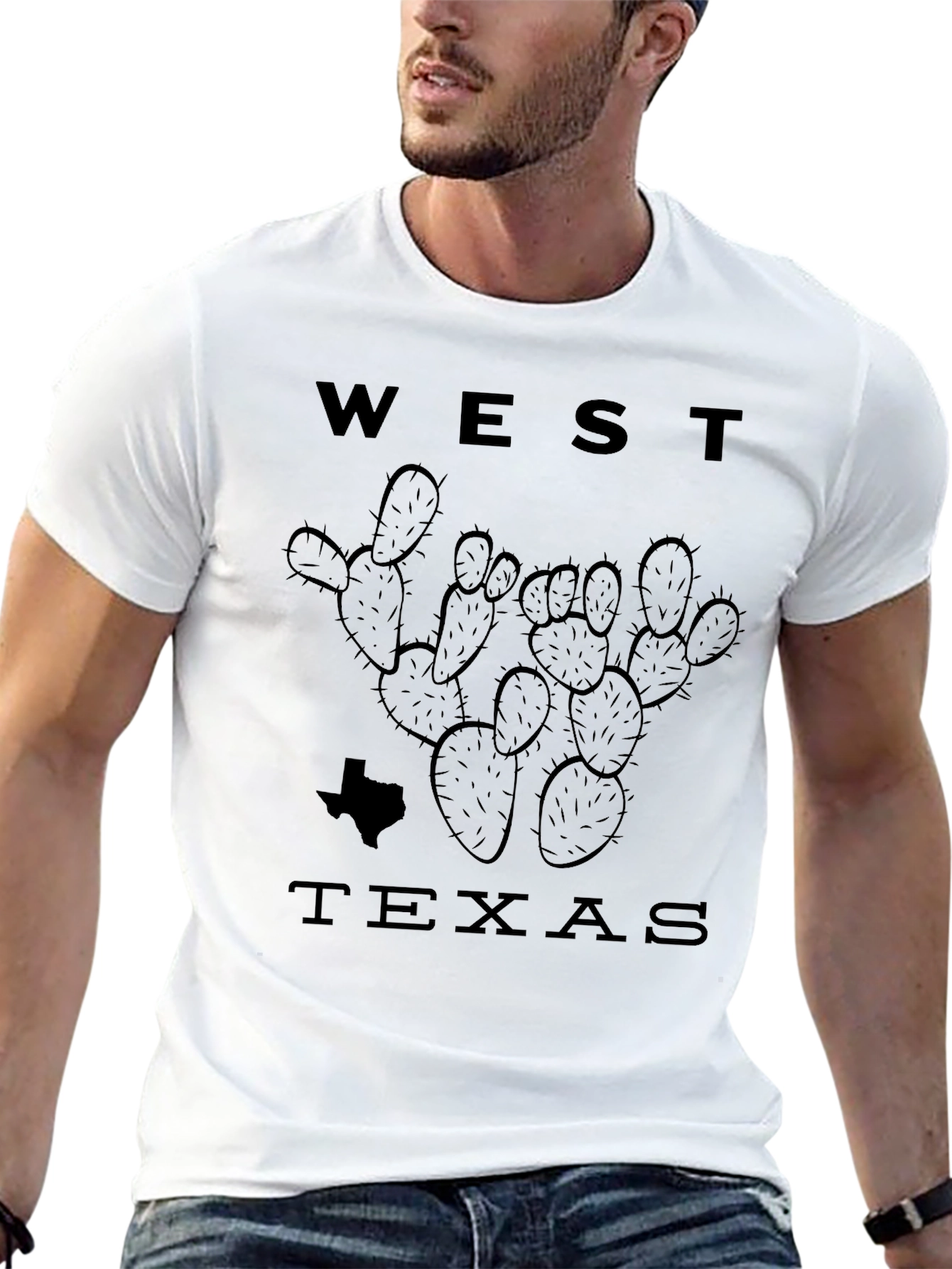 West Texas Cactus Graphic T-Shirt - Black