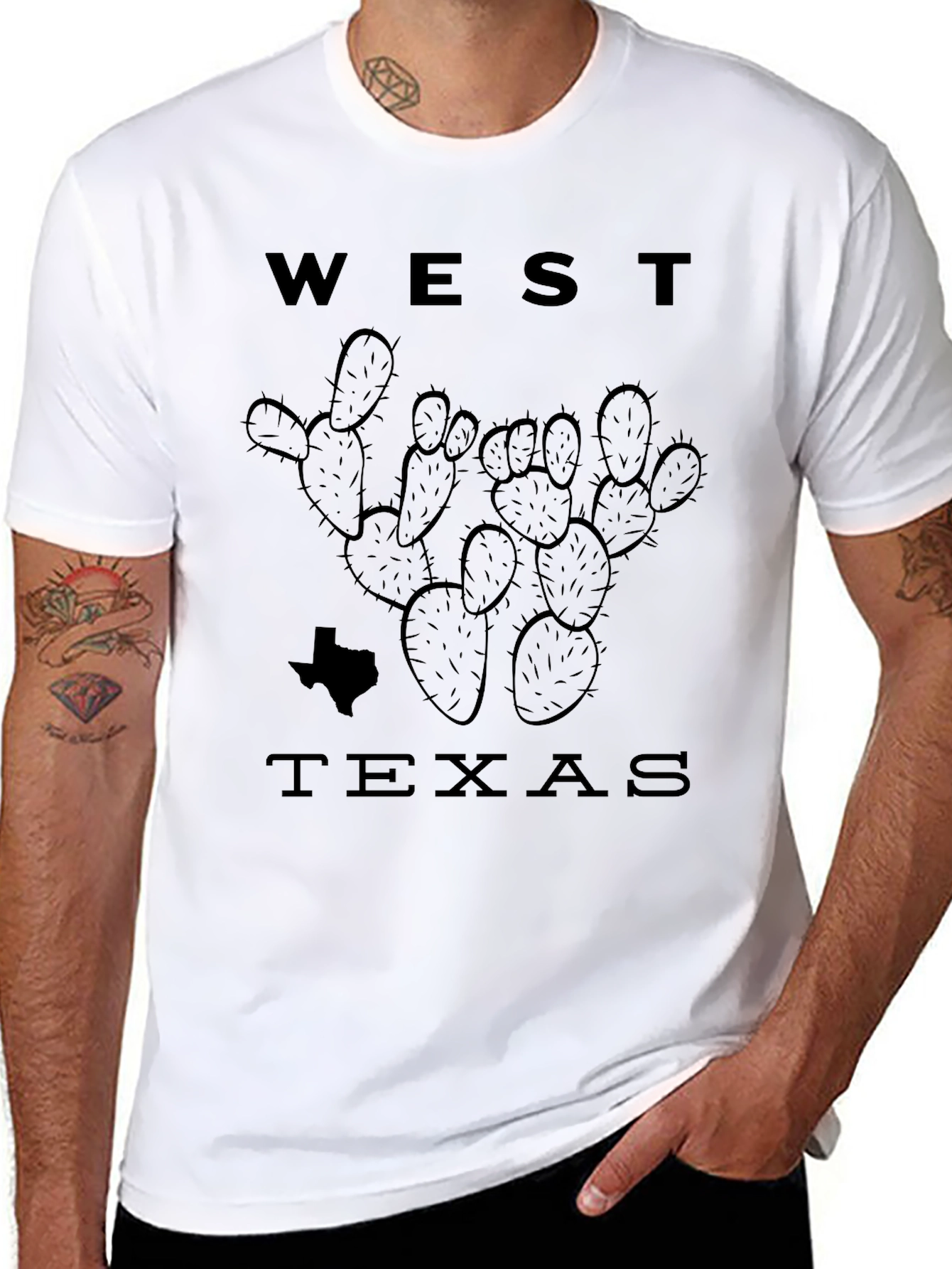 West Texas Cactus Graphic T-Shirt - Black