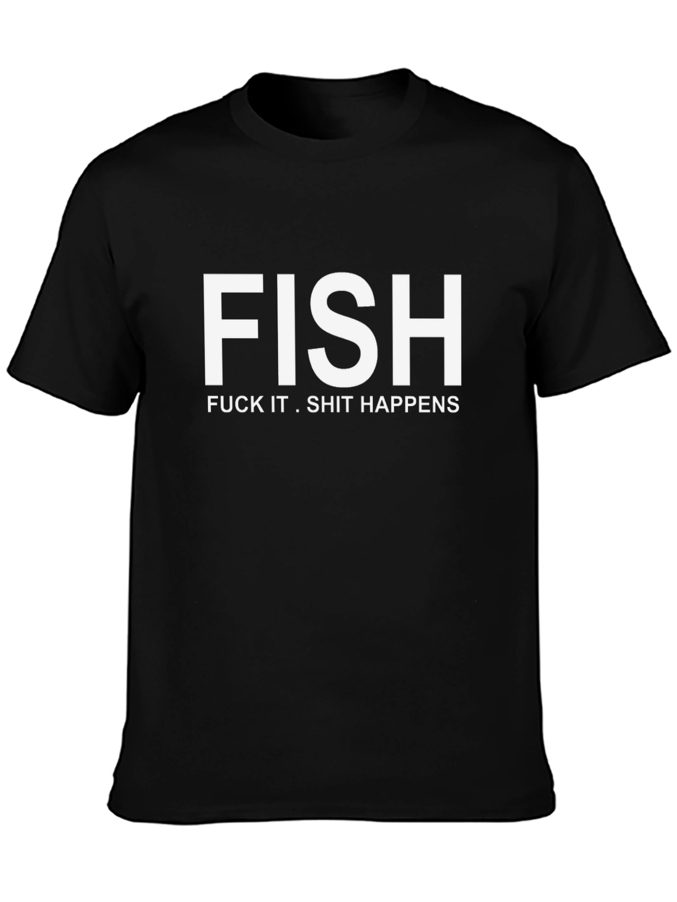 FISH Funny Graphic Black T-Shirt