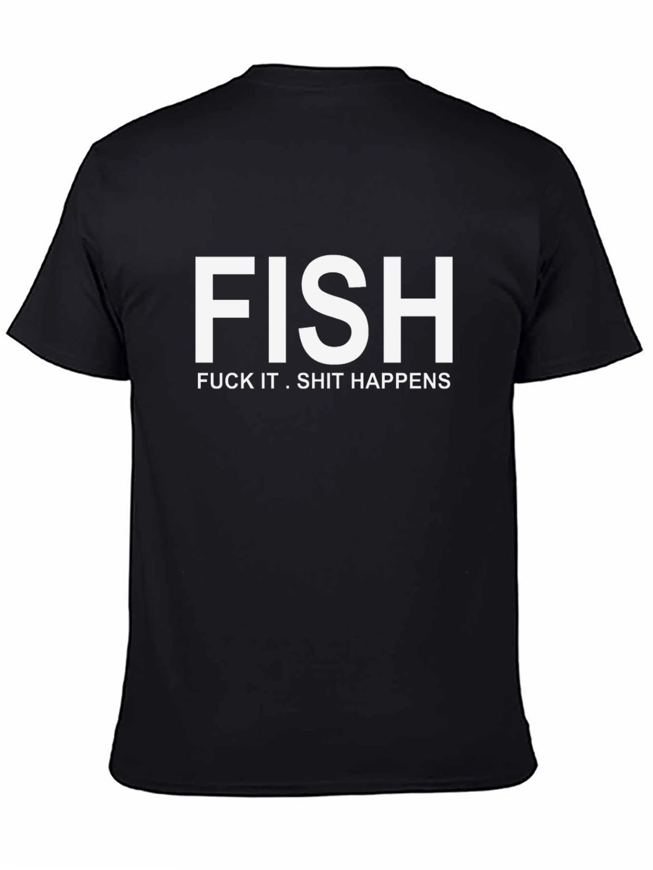 FISH Funny Graphic Black T-Shirt