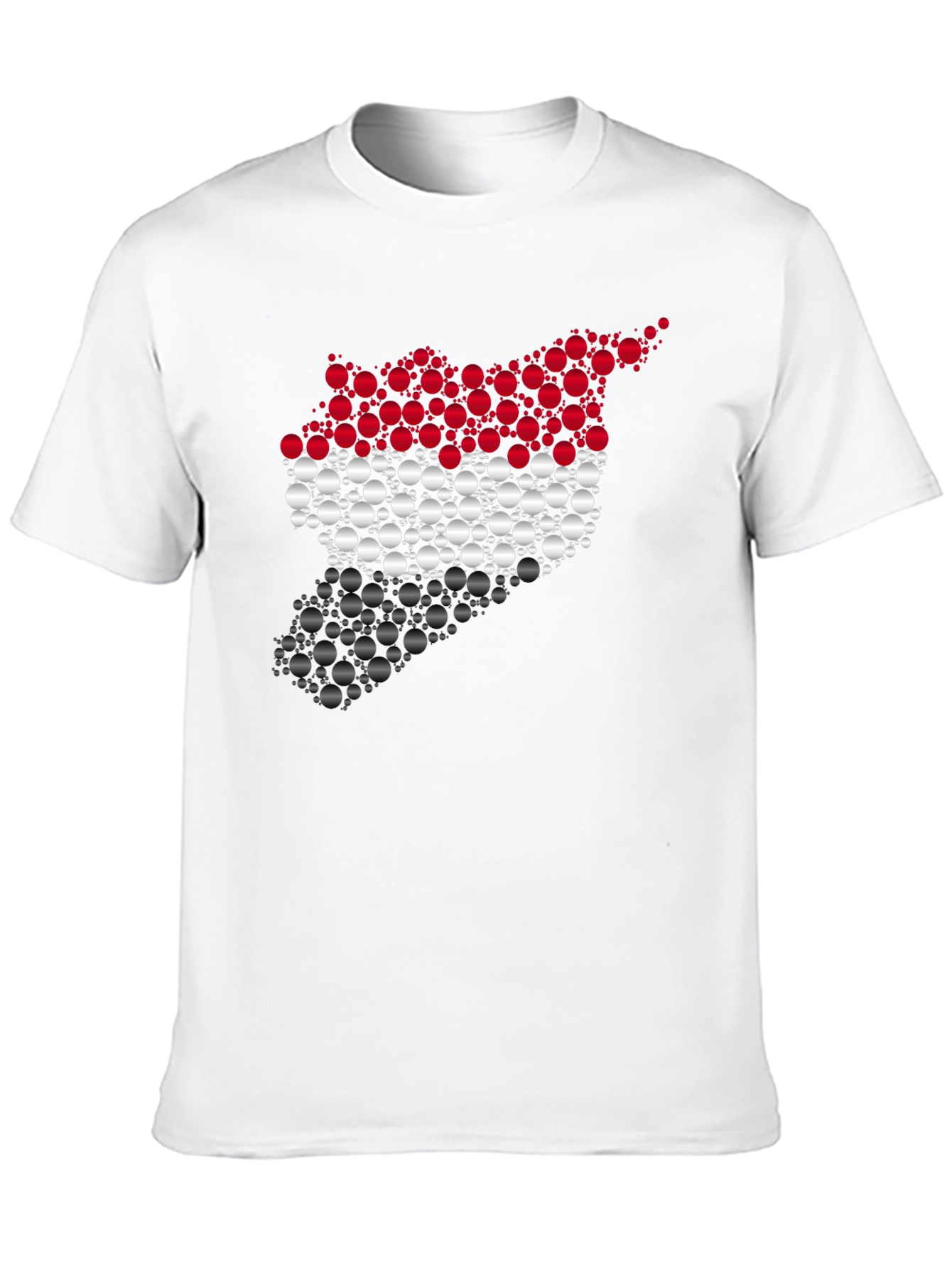Syria Map Circle Pattern Black T-Shirt