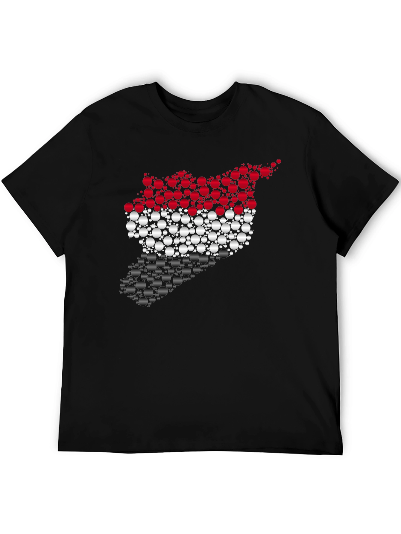 Syria Map Circle Pattern Black T-Shirt