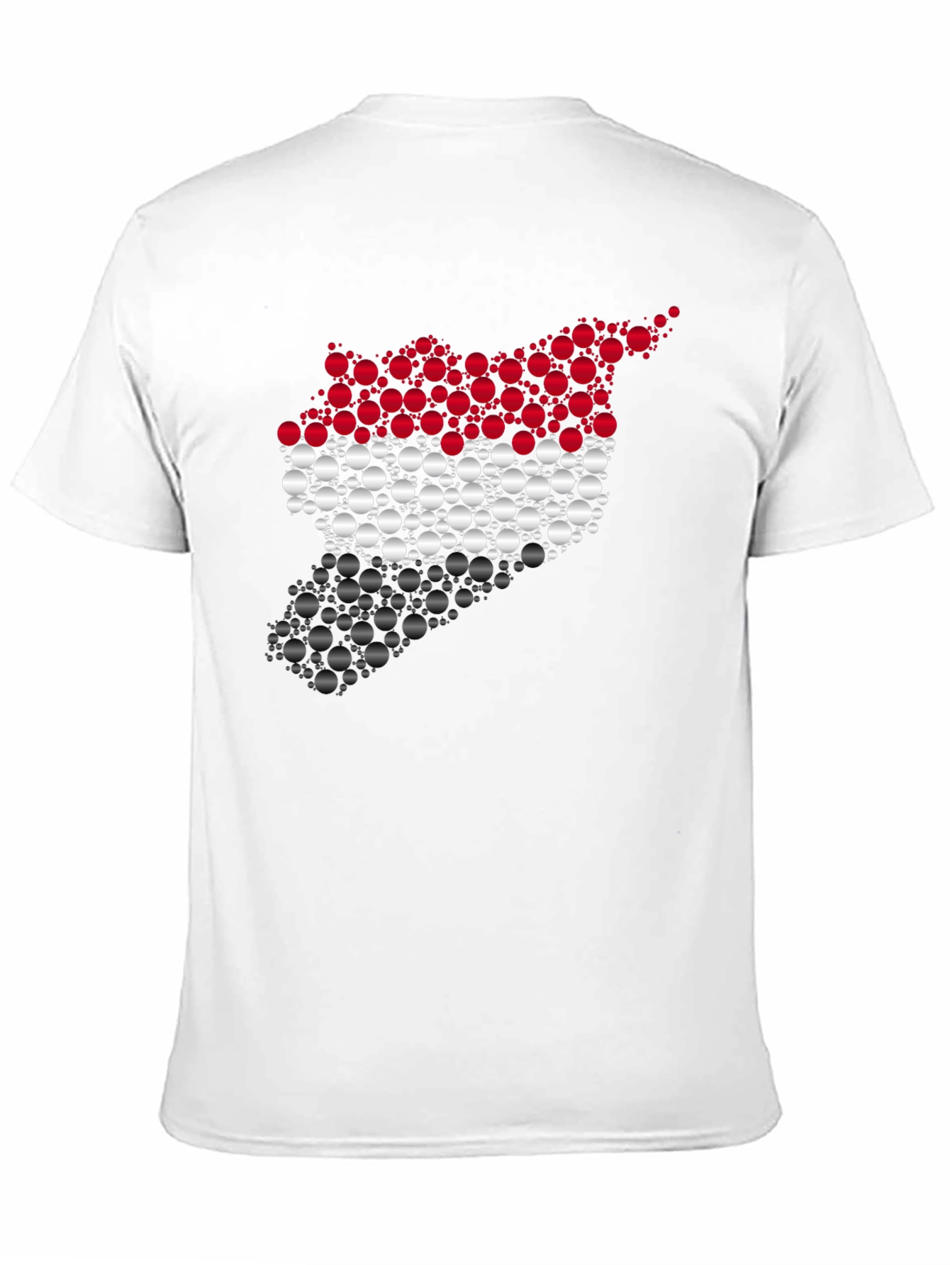 Syria Map Circle Pattern Black T-Shirt