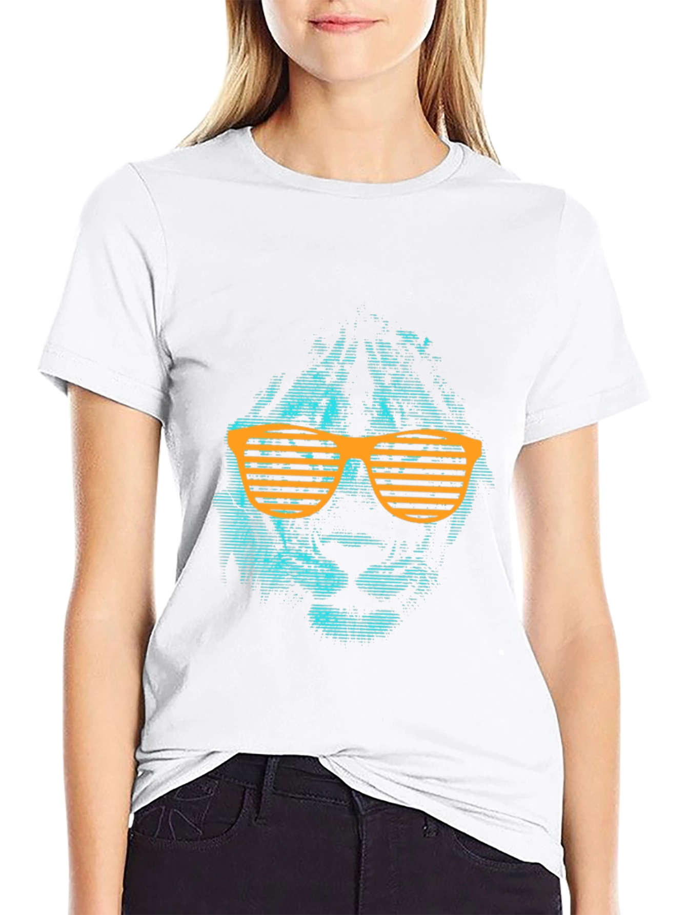 Cool Cat Graphic Tee - Trendy Animal Print Shirt