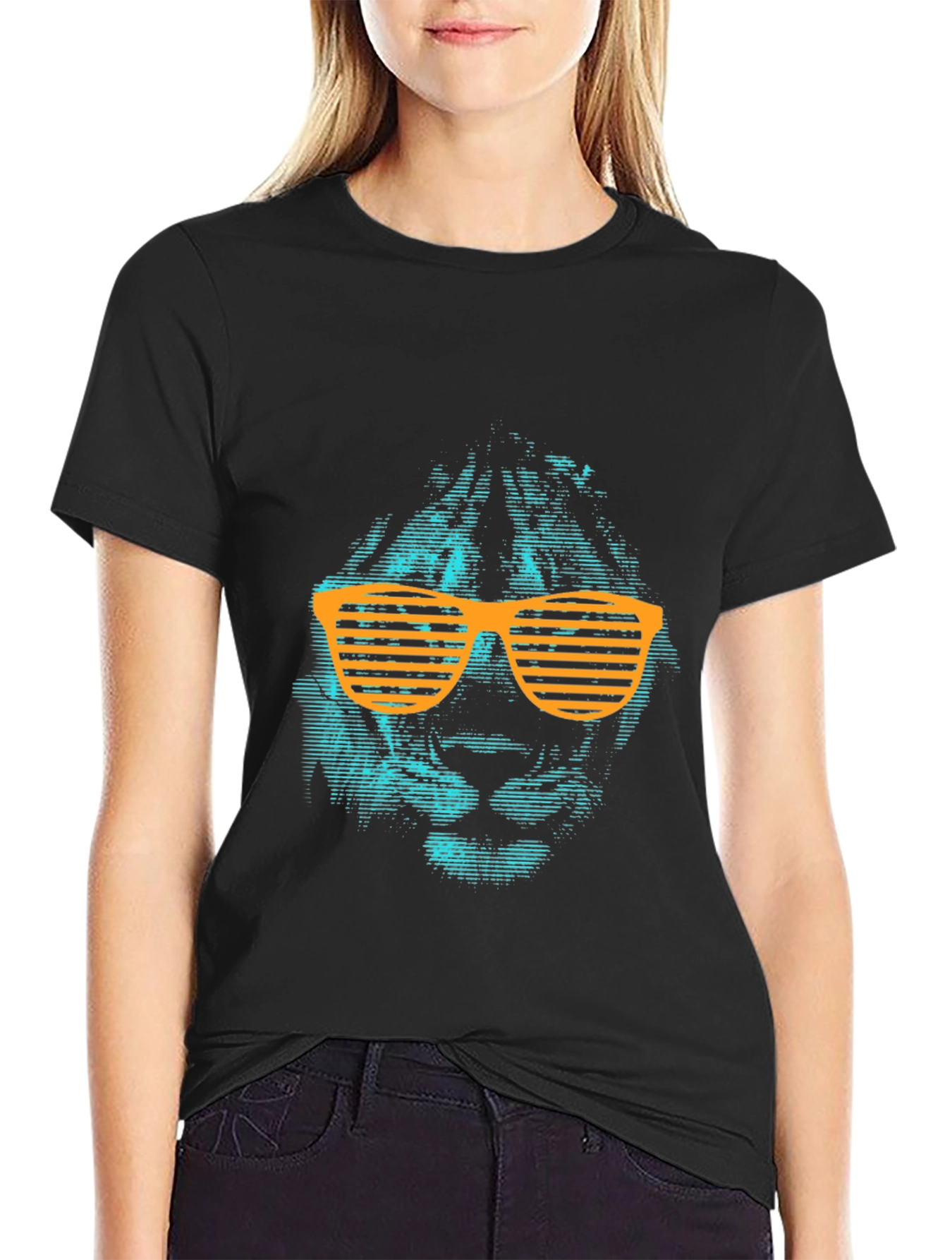 Cool Cat Graphic Tee - Trendy Animal Print Shirt