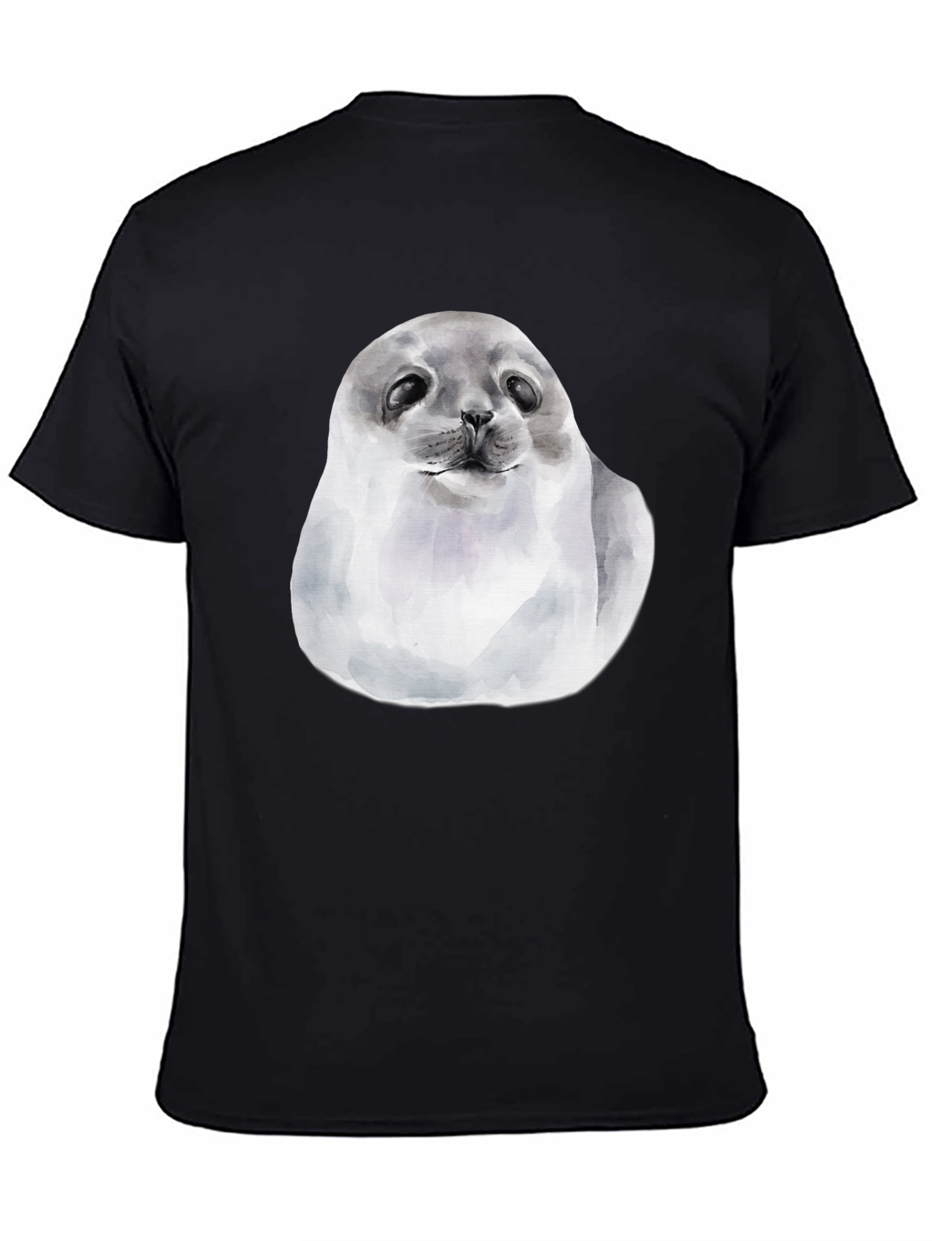 Cute Seal Graphic T-Shirt - Black Cotton Tee