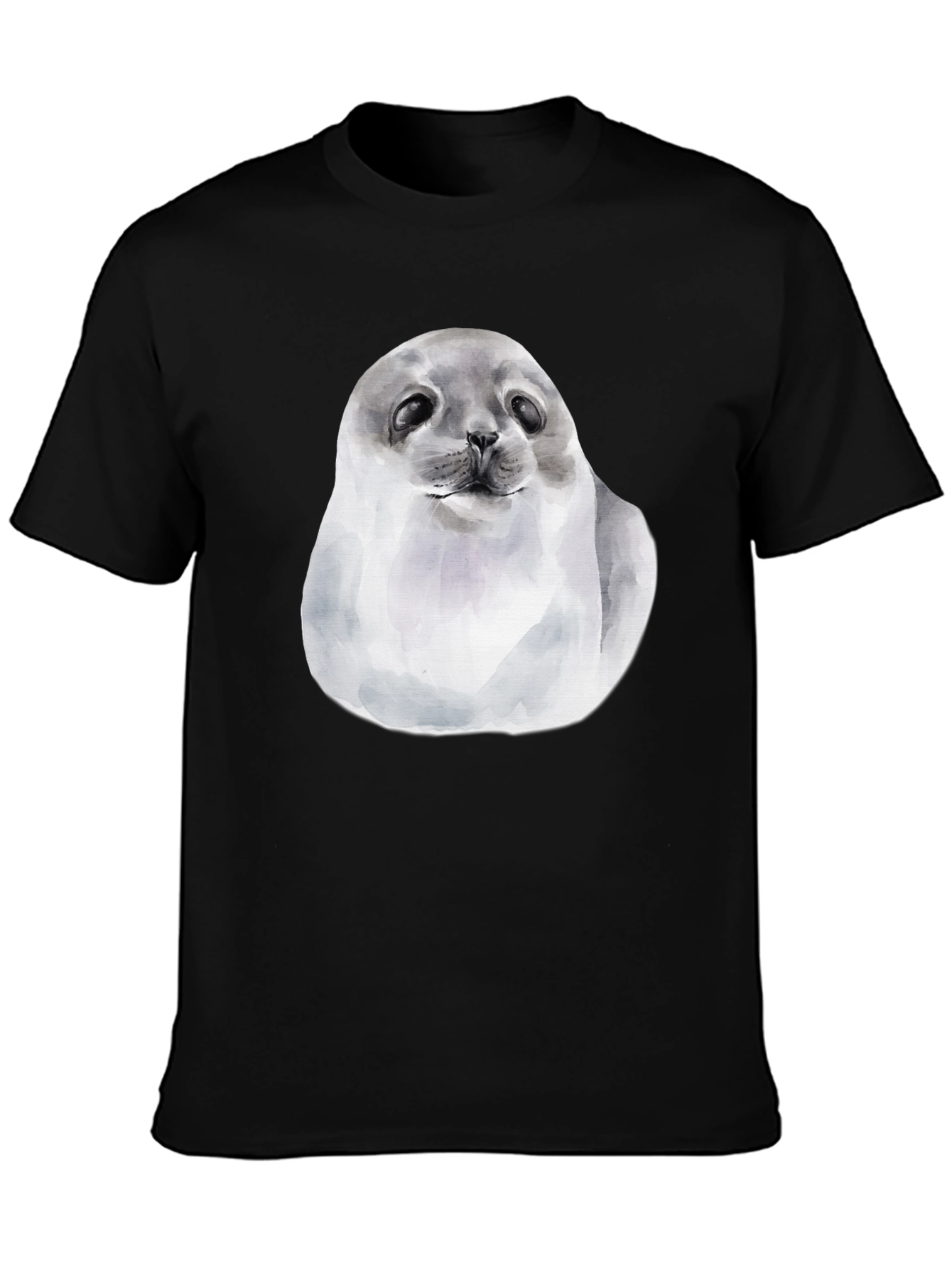 Cute Seal Graphic T-Shirt - Black Cotton Tee