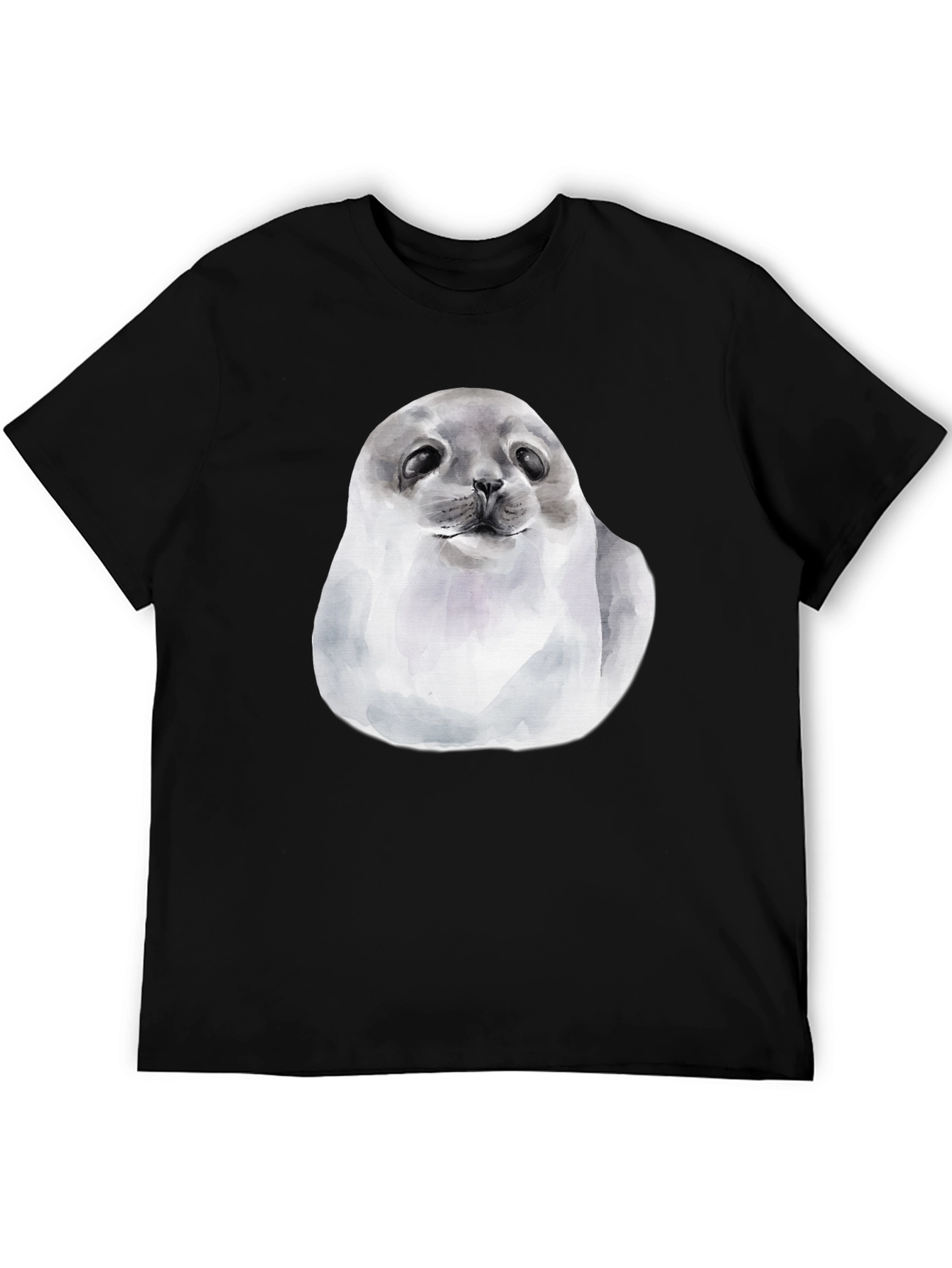 Cute Seal Graphic T-Shirt - Black Cotton Tee