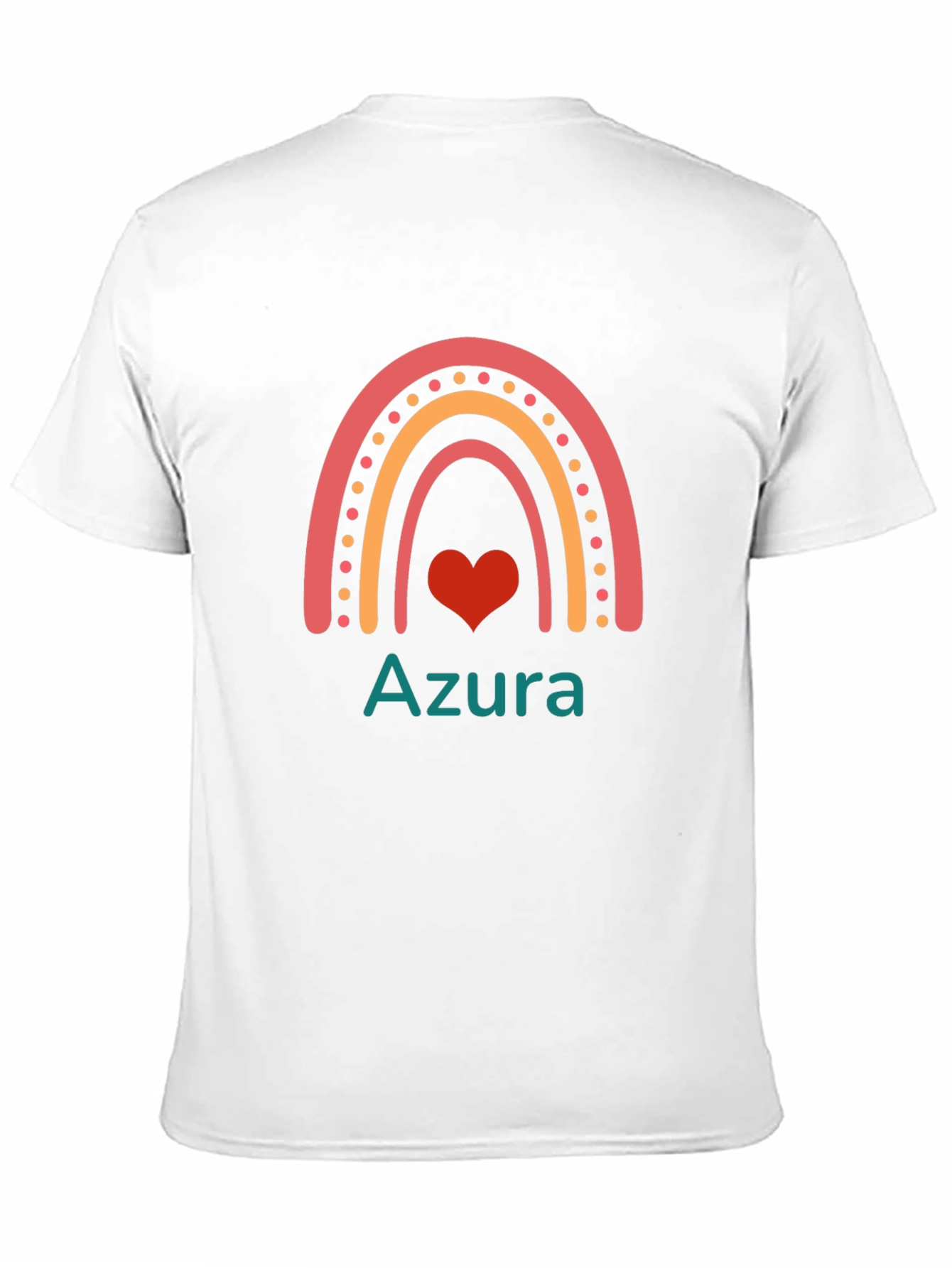 Rainbow Heart Azura Black Cotton Graphic Tee
