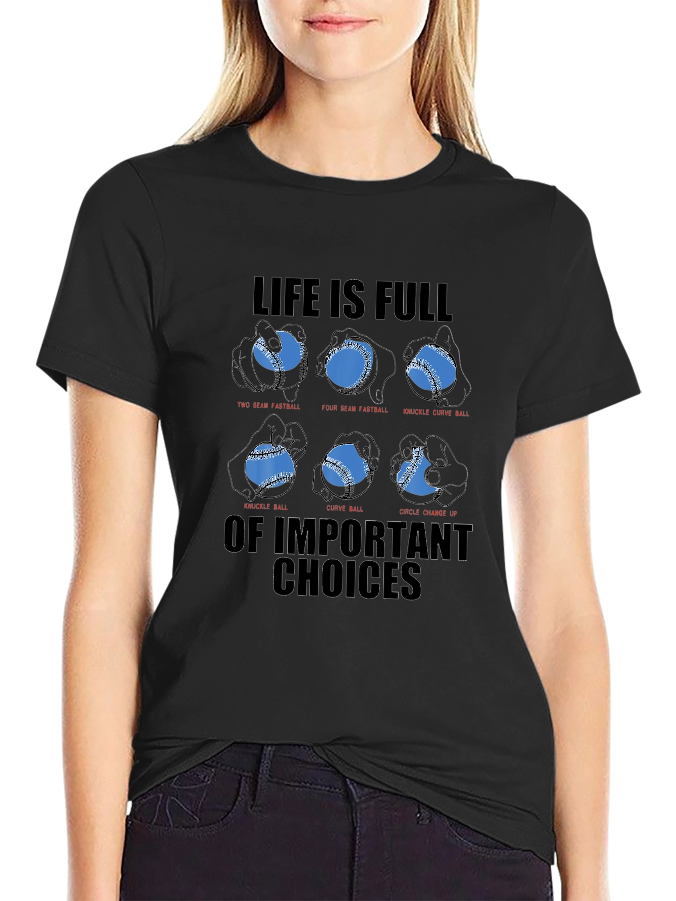 Baseball Pitch Choice Graphic T-Shirt