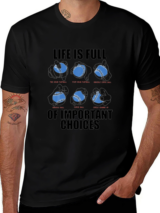 Baseball Pitch Choice Graphic T-Shirt