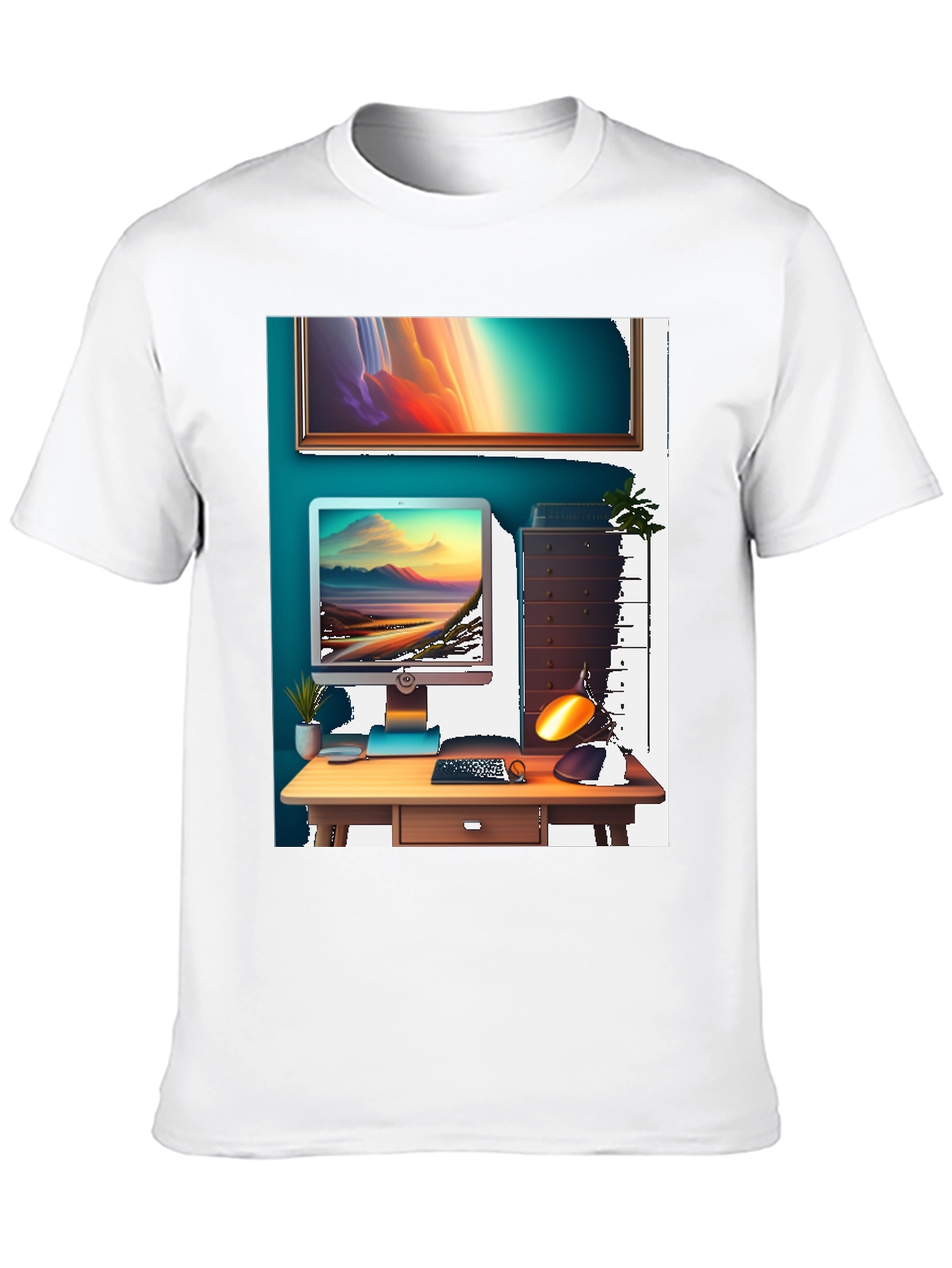 Modern Workspace Graphic Tee - Black