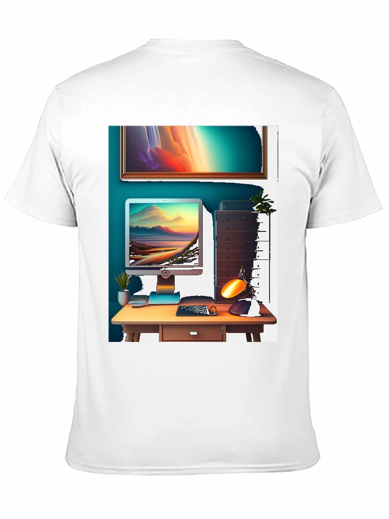 Modern Workspace Graphic Tee - Black