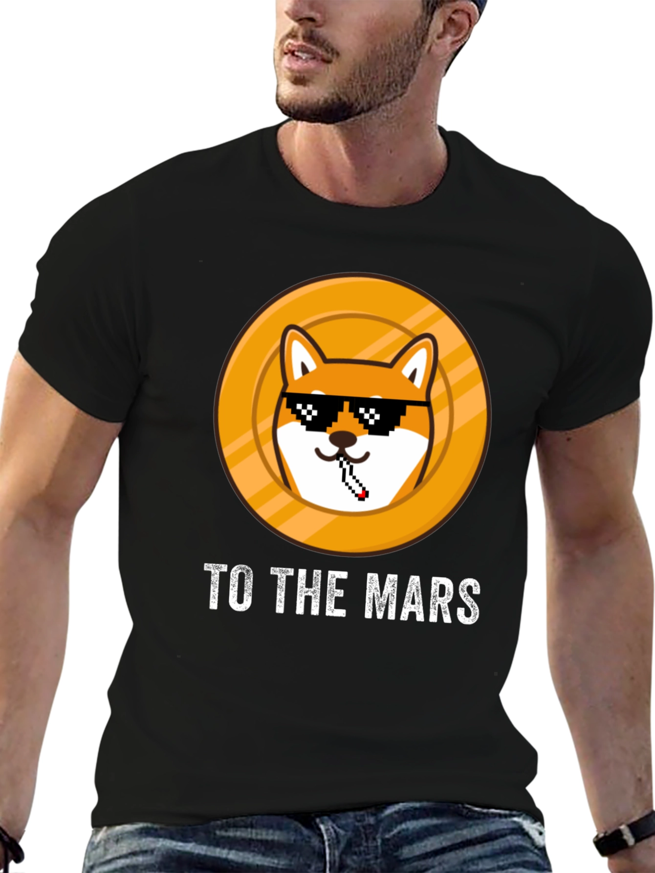 Doge To The Mars Black T-Shirt