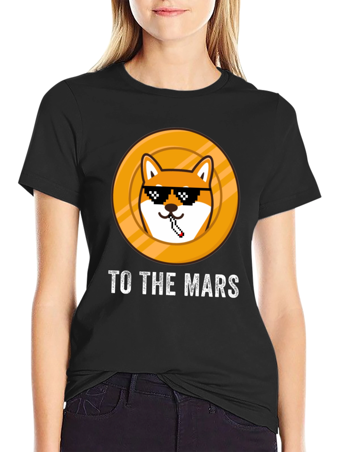 Doge To The Mars Black T-Shirt