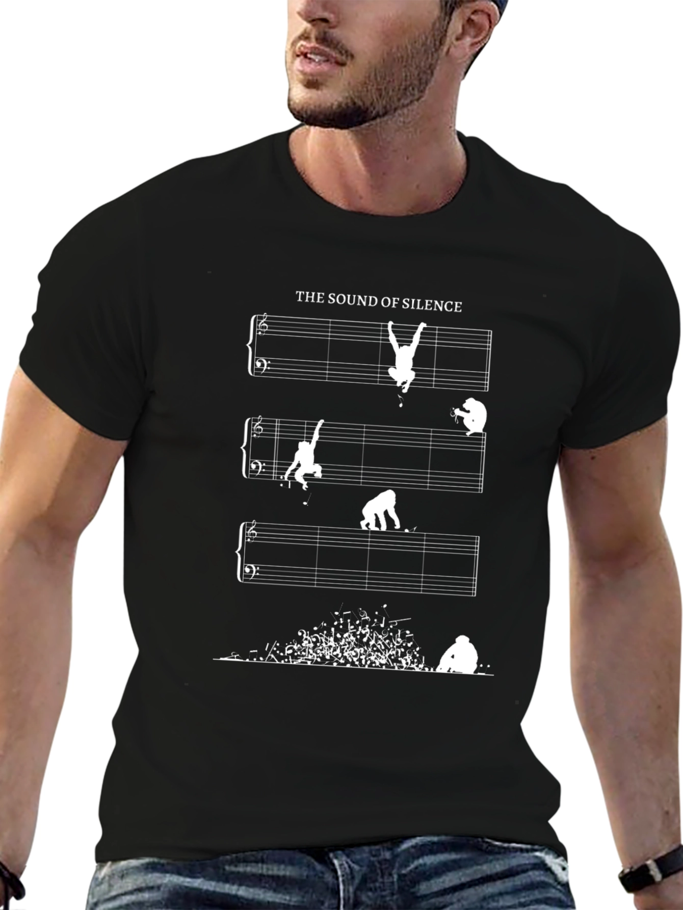 Sound of Silence Music Note T-Shirt - Unique Design