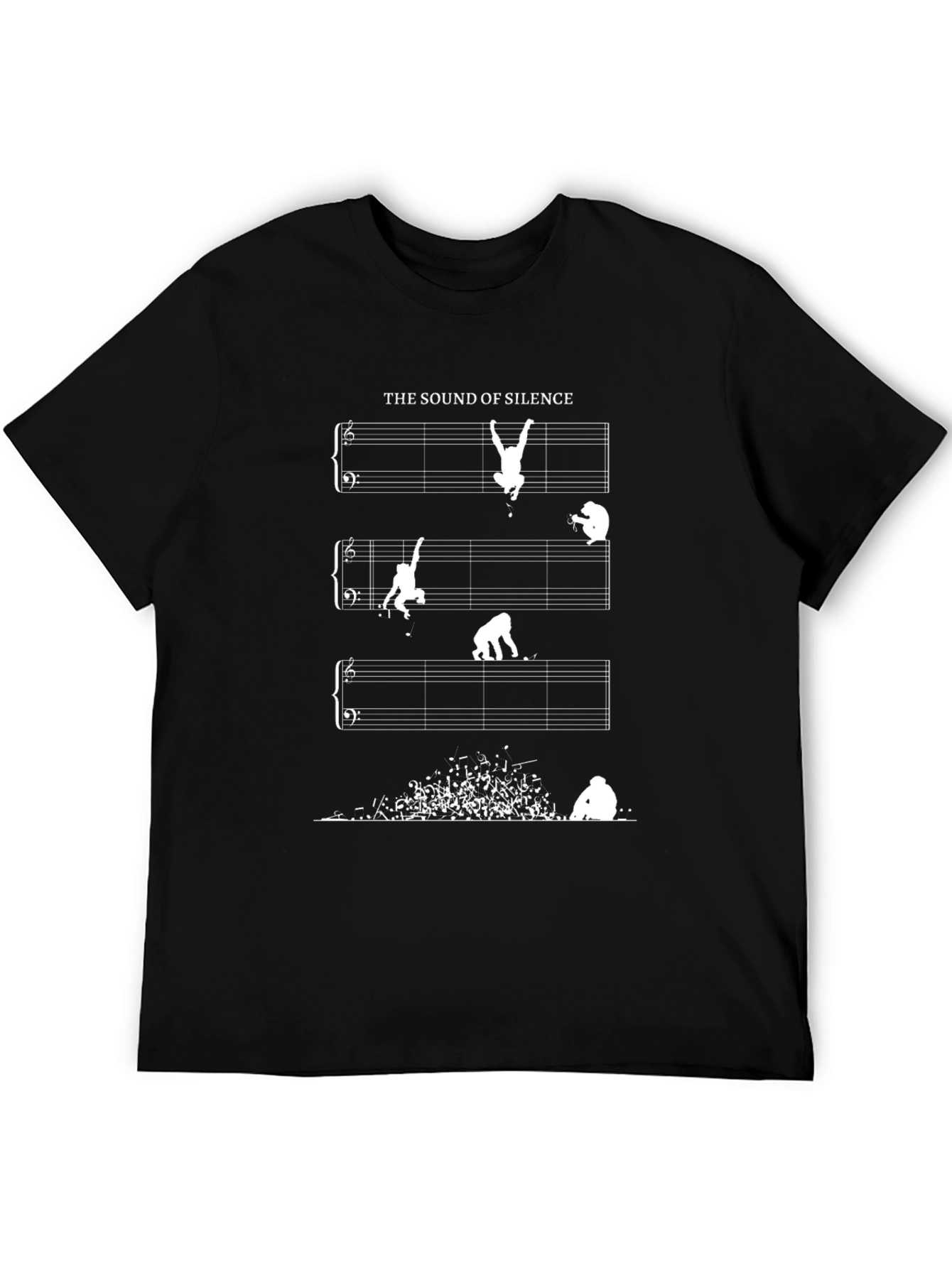 Sound of Silence Music Note T-Shirt - Unique Design