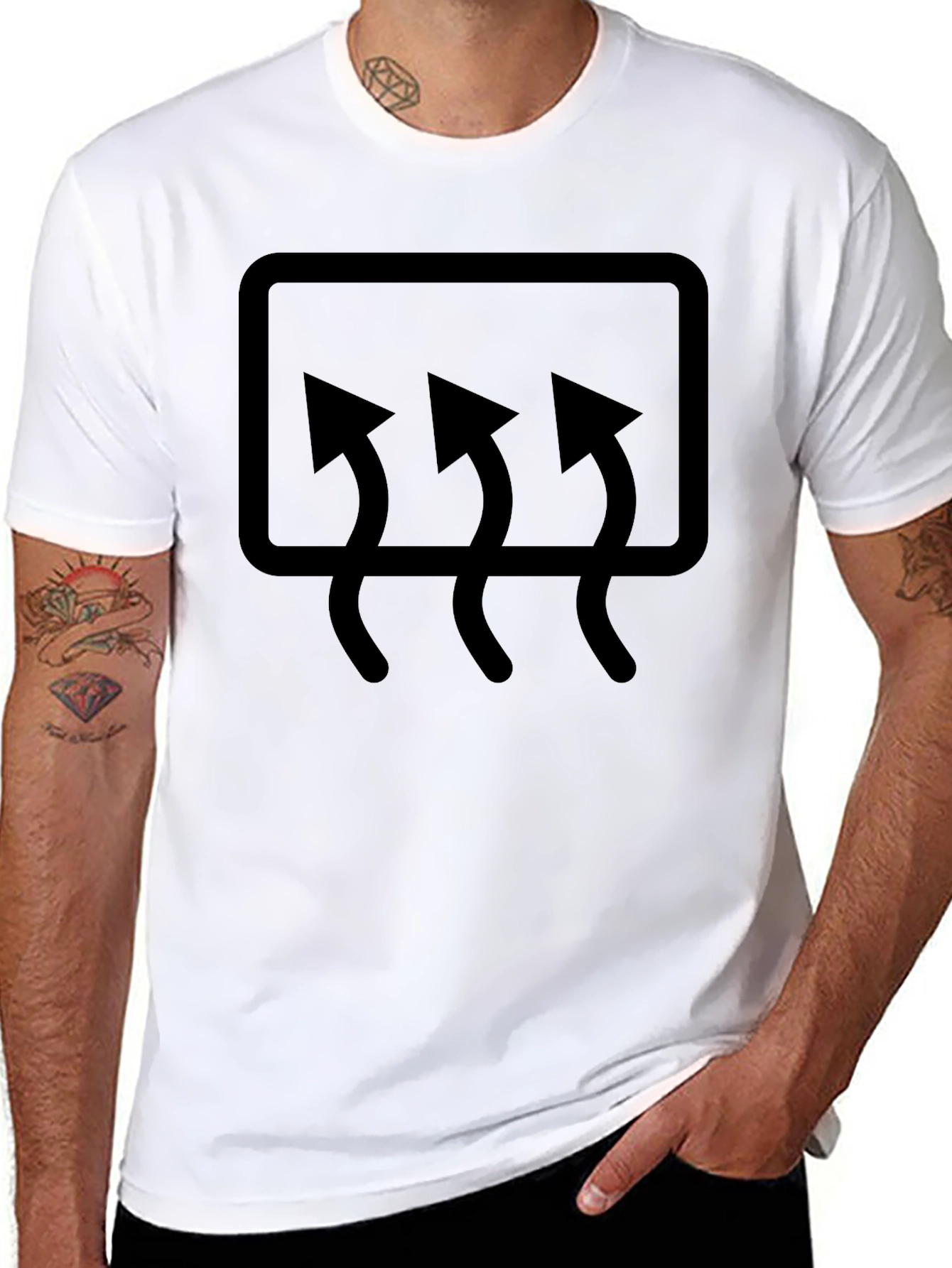 Mens Black Graphic T-Shirt: Car Airflow Design