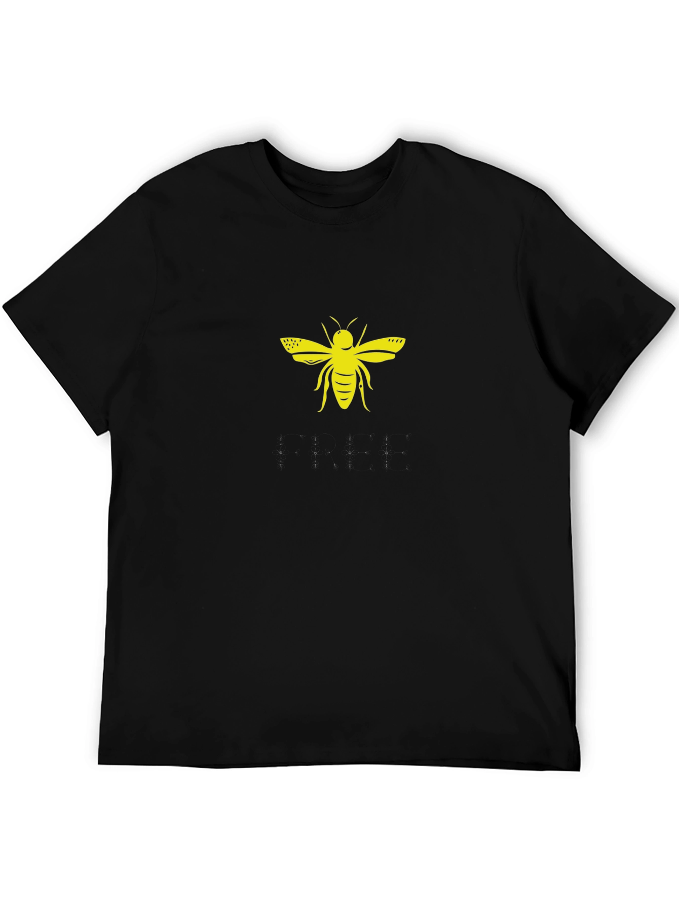 Black T-Shirt with Yellow Bee Graphic